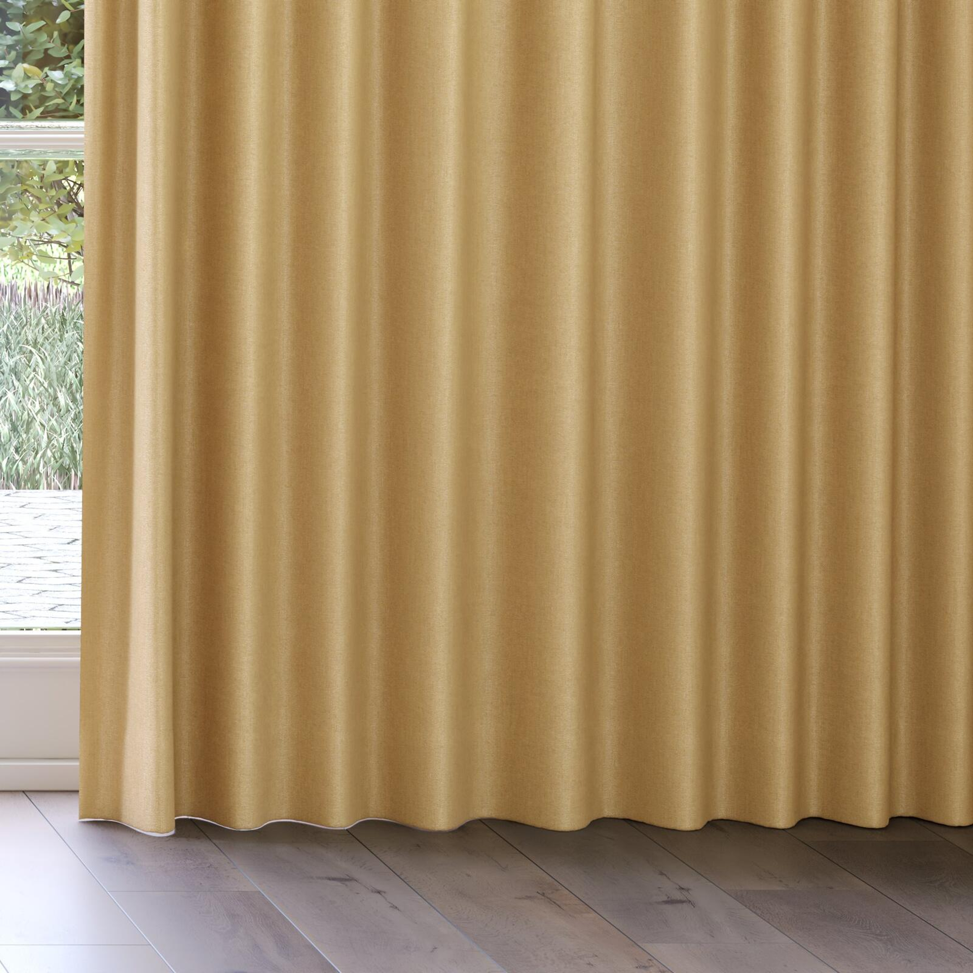 Bottom view of Bronco Caramel, on curtain rail