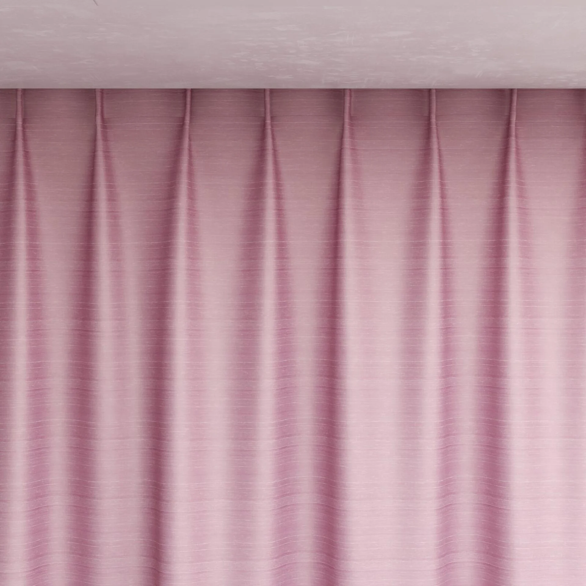 Top view of Silky Rose, pinch pleat