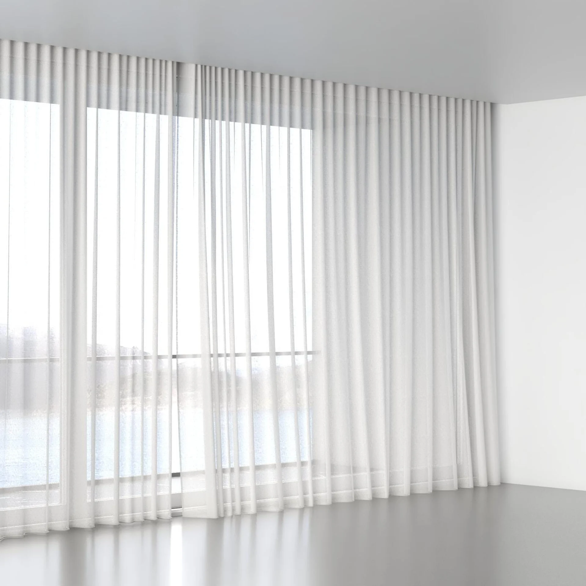 Full view of Kanso Stonewash Silver, wave pleat