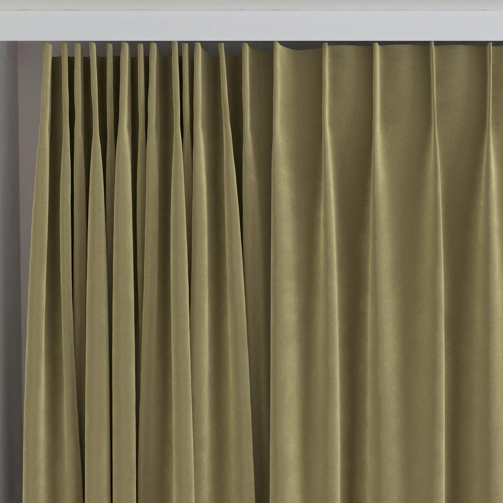 Top view of Vienna Elm, on curtain rail