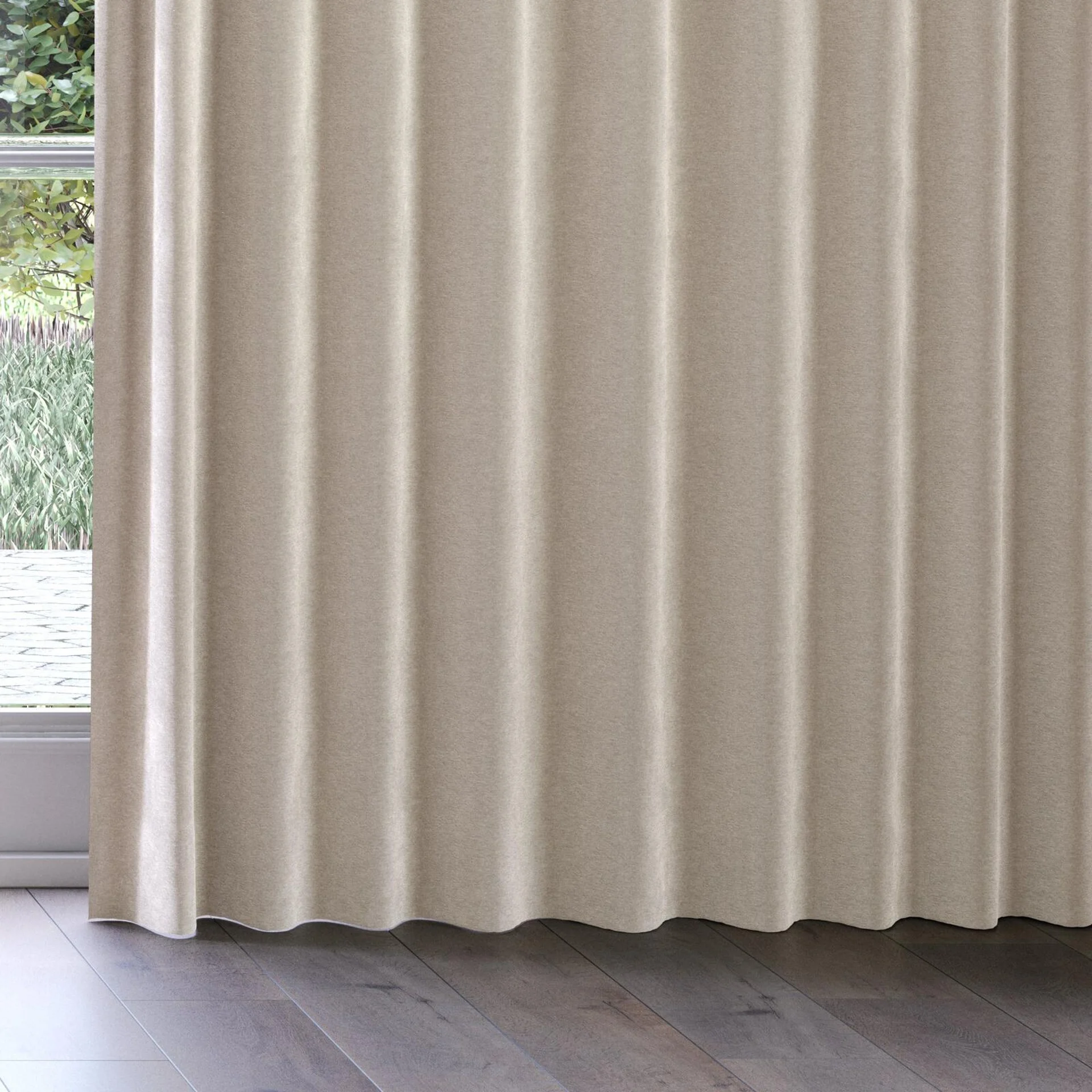 Bottom view of Geneva Funghi, on curtain rail