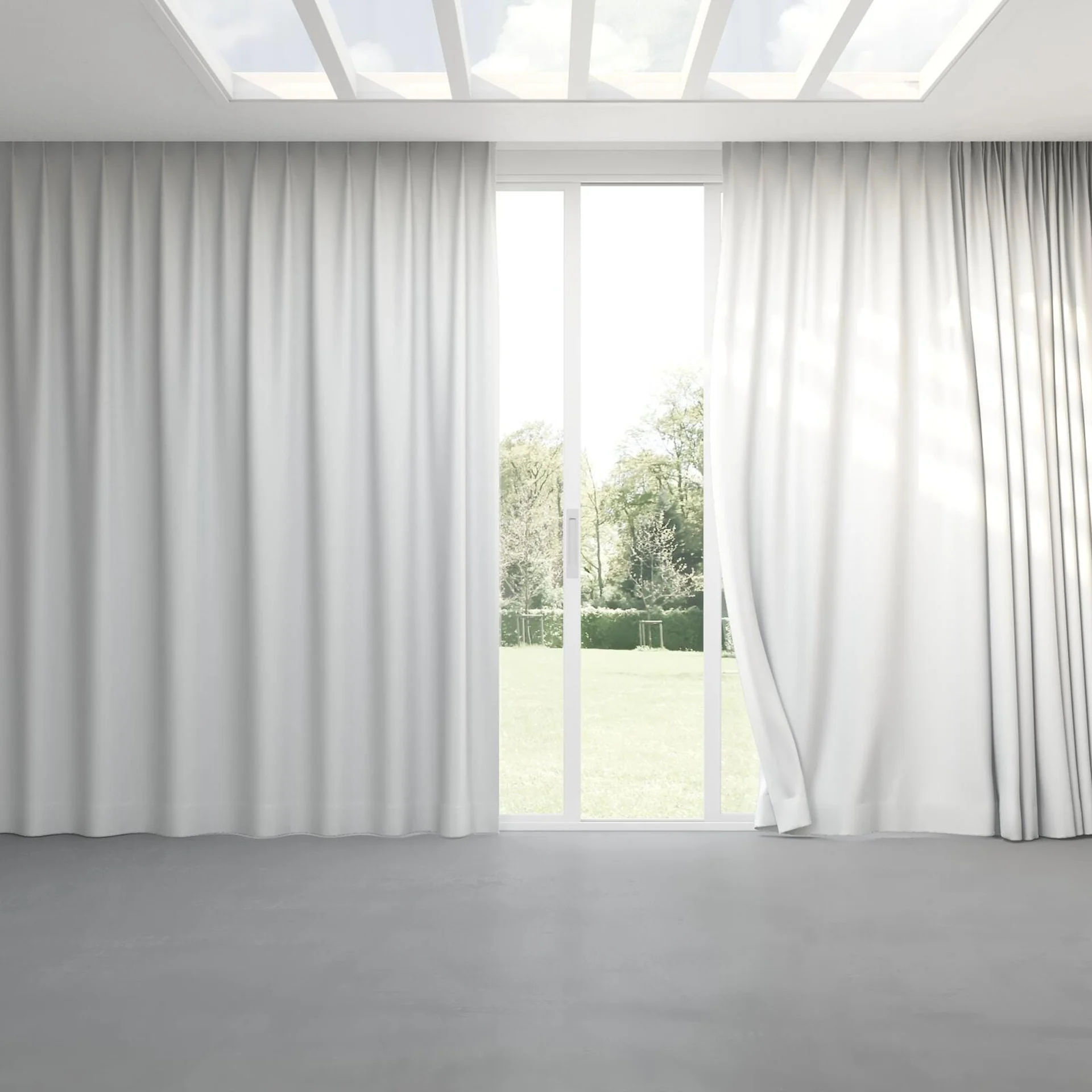 Full view of Retreat II Cotton, pinch pleat
