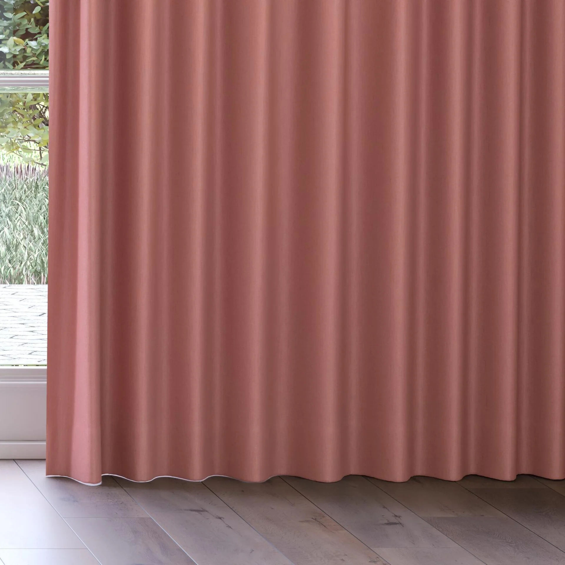 Bottom view of Eternal Guava, on curtain rail
