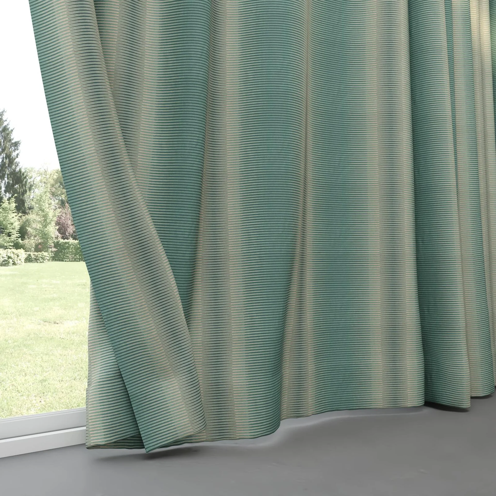 Bottom view of Jacopo Stripe Mineral, pinch pleat