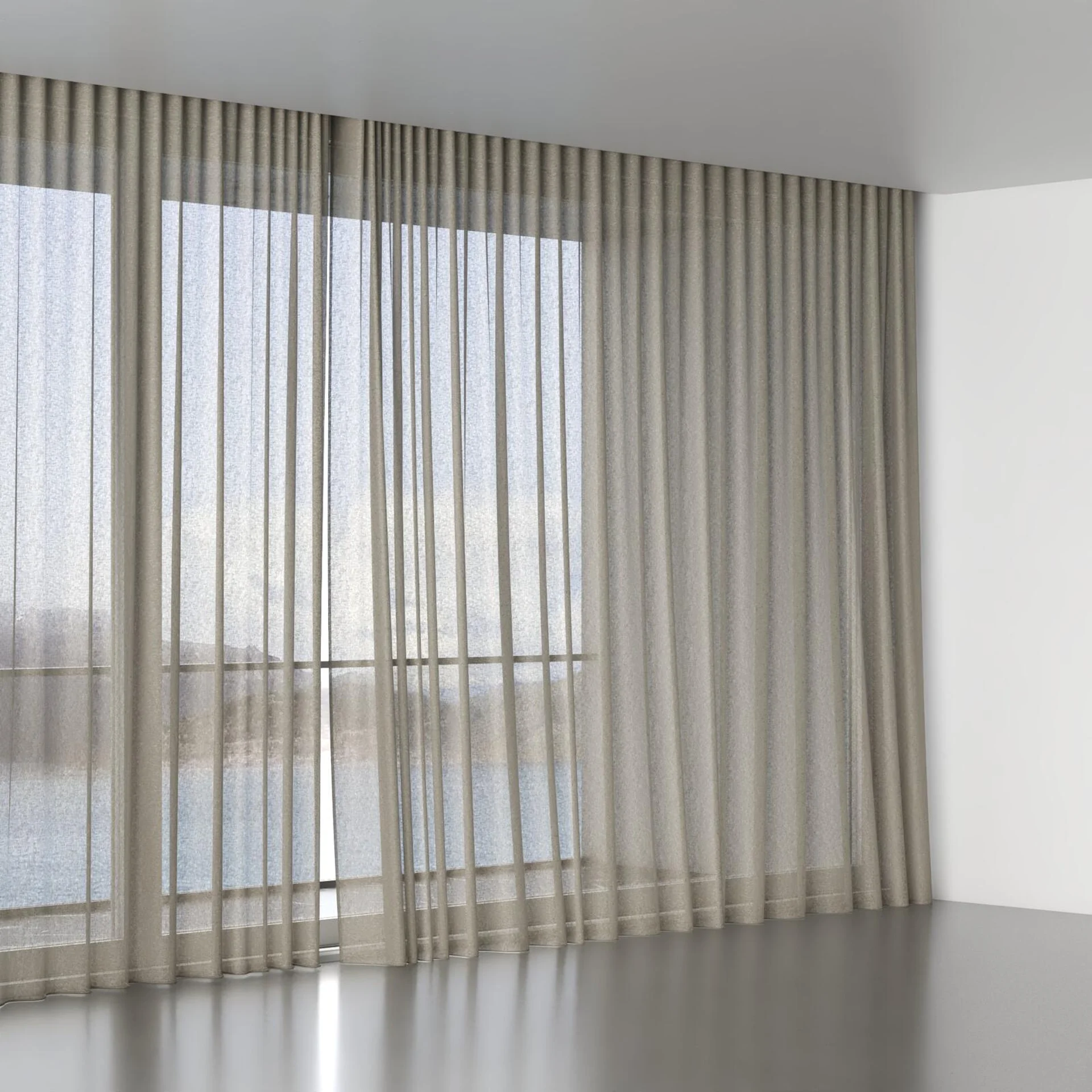Full view of Laconia Air Pepper, wave pleat