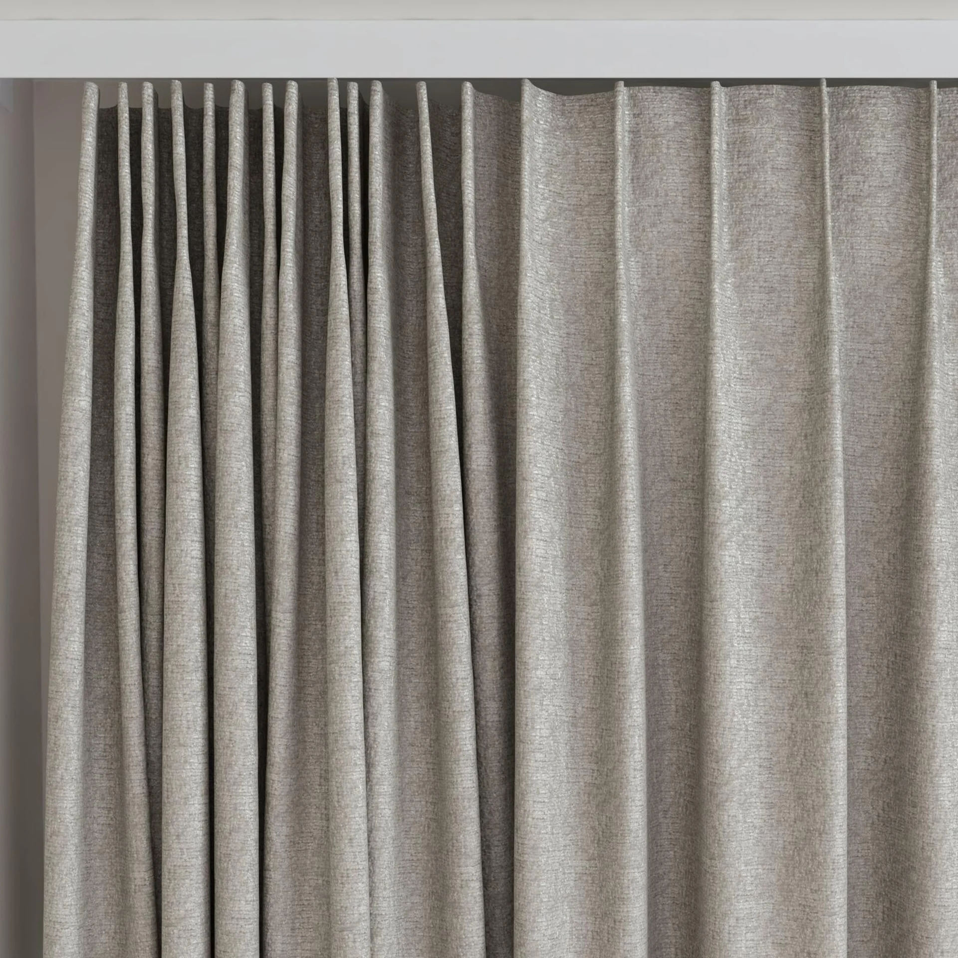 Top view of Monsieur Cement, on curtain rail