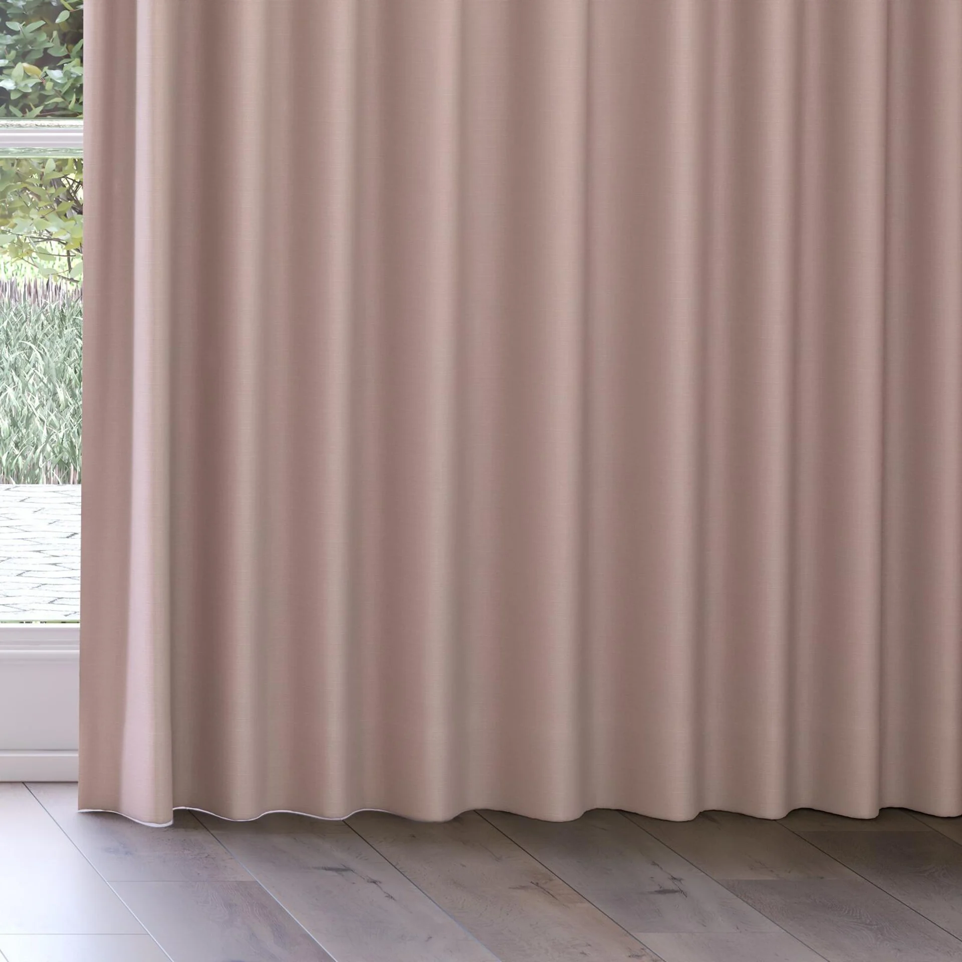 Bottom view of Darkness Boudoir, on curtain rail