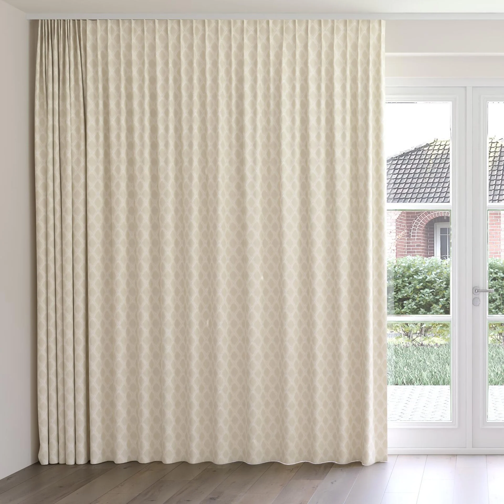 Front view of Pantheon Angora, on curtain rail