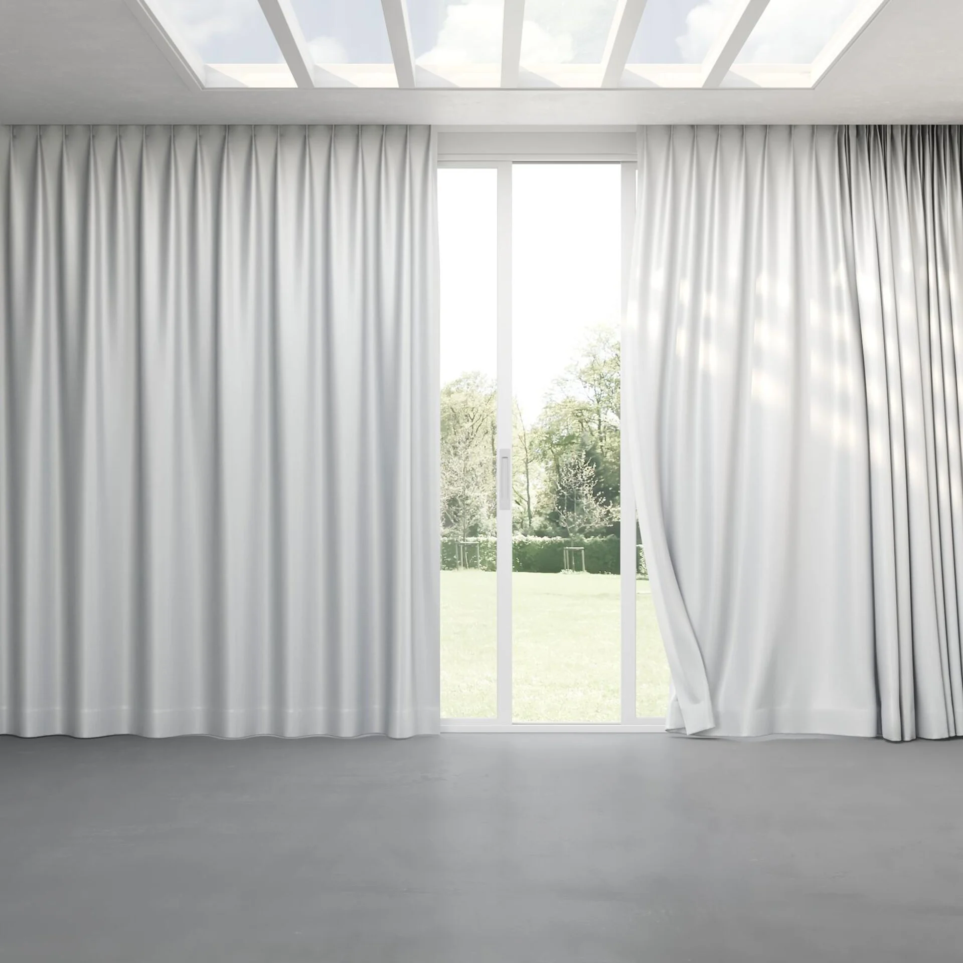 Full view of Consul Ice, pinch pleat