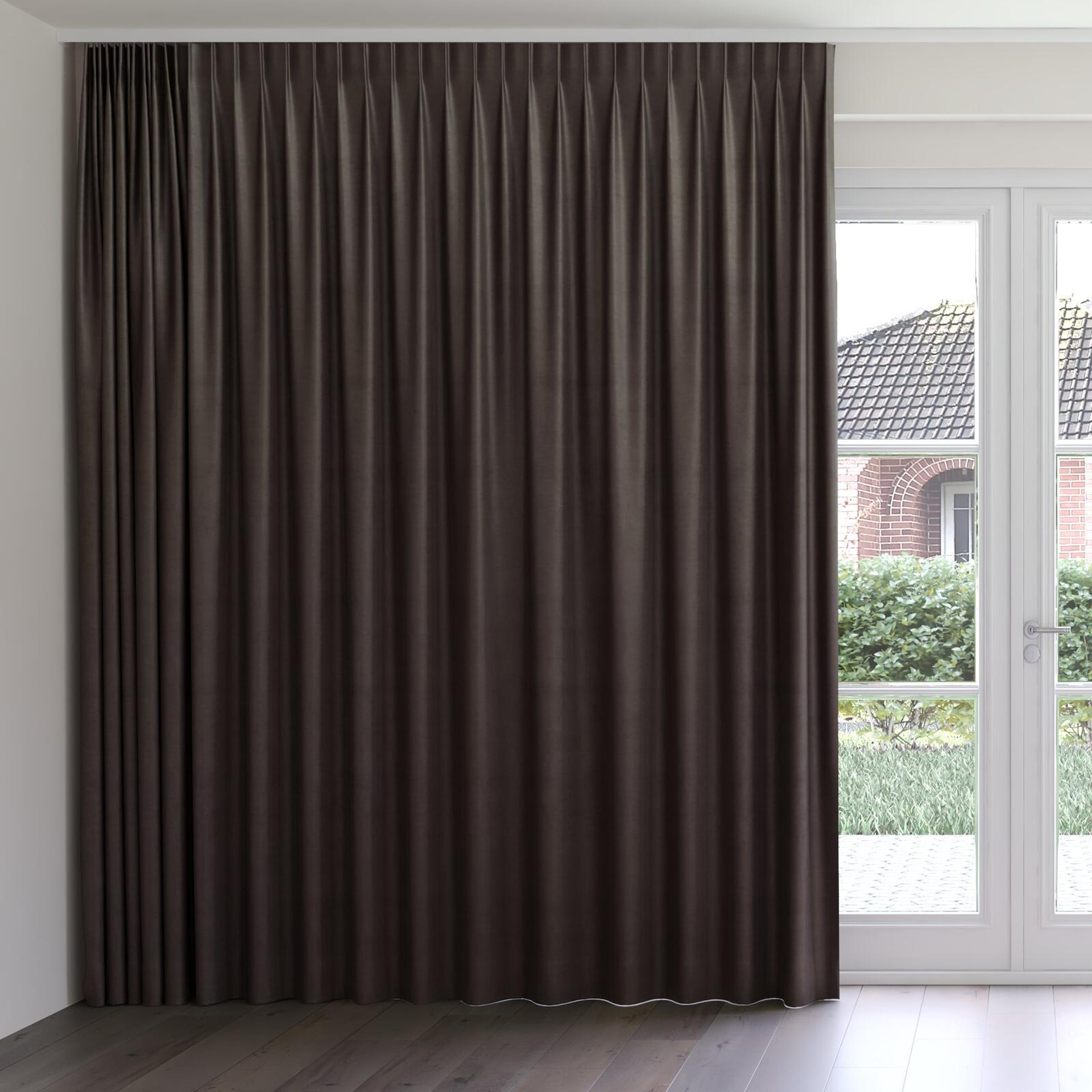 Front view of Baron Pinecone, on curtain rail
