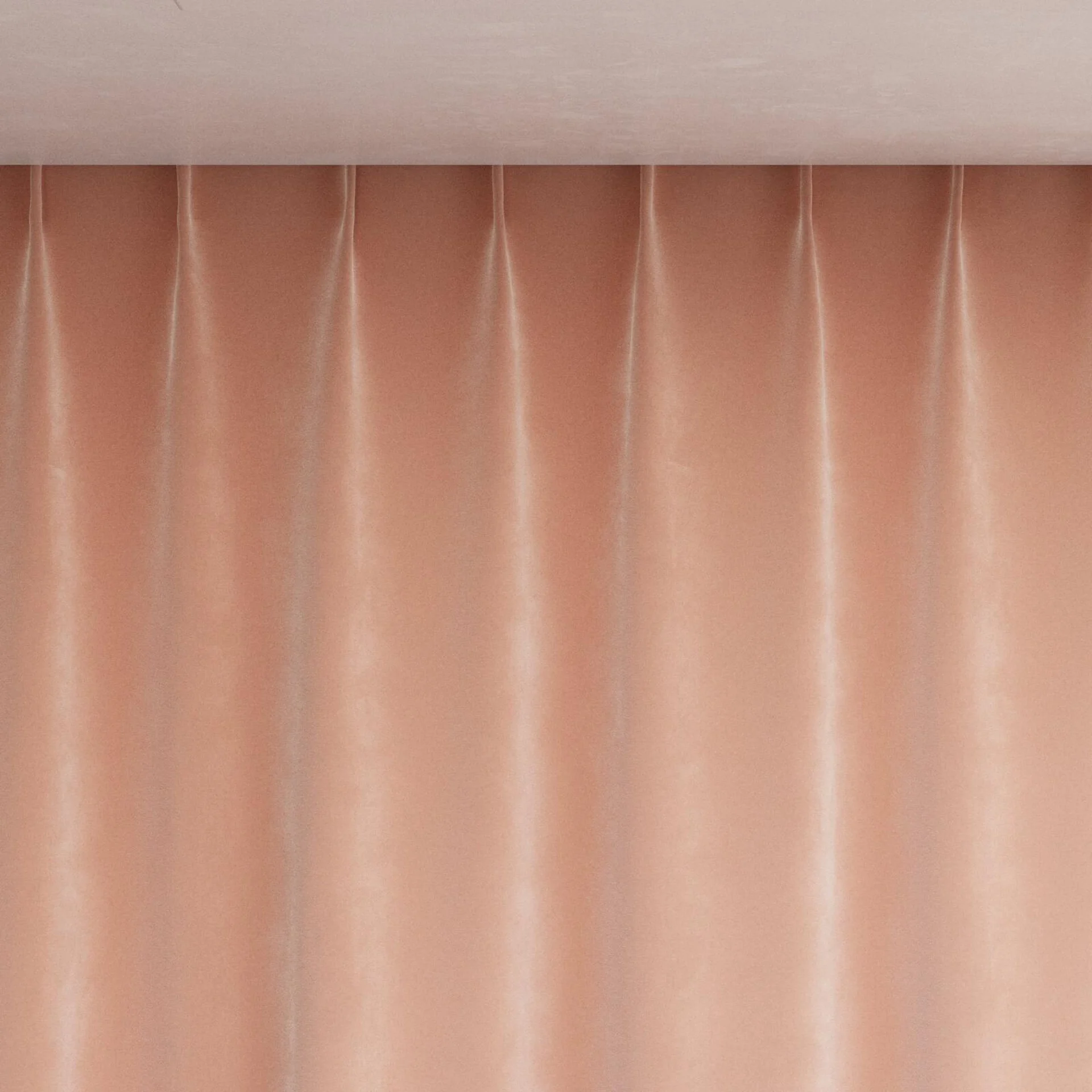 Top view of Lux Velvet Pink 8506, pinch pleat