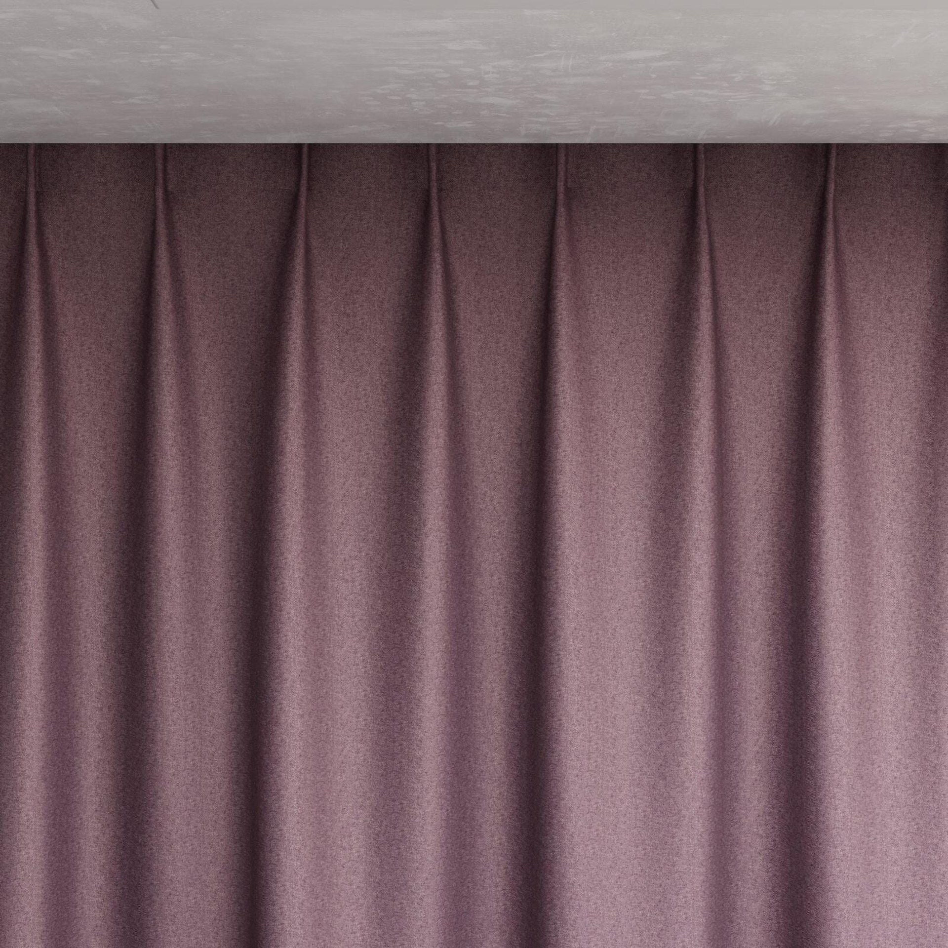 Top view of Taylor Plum, pinch pleat