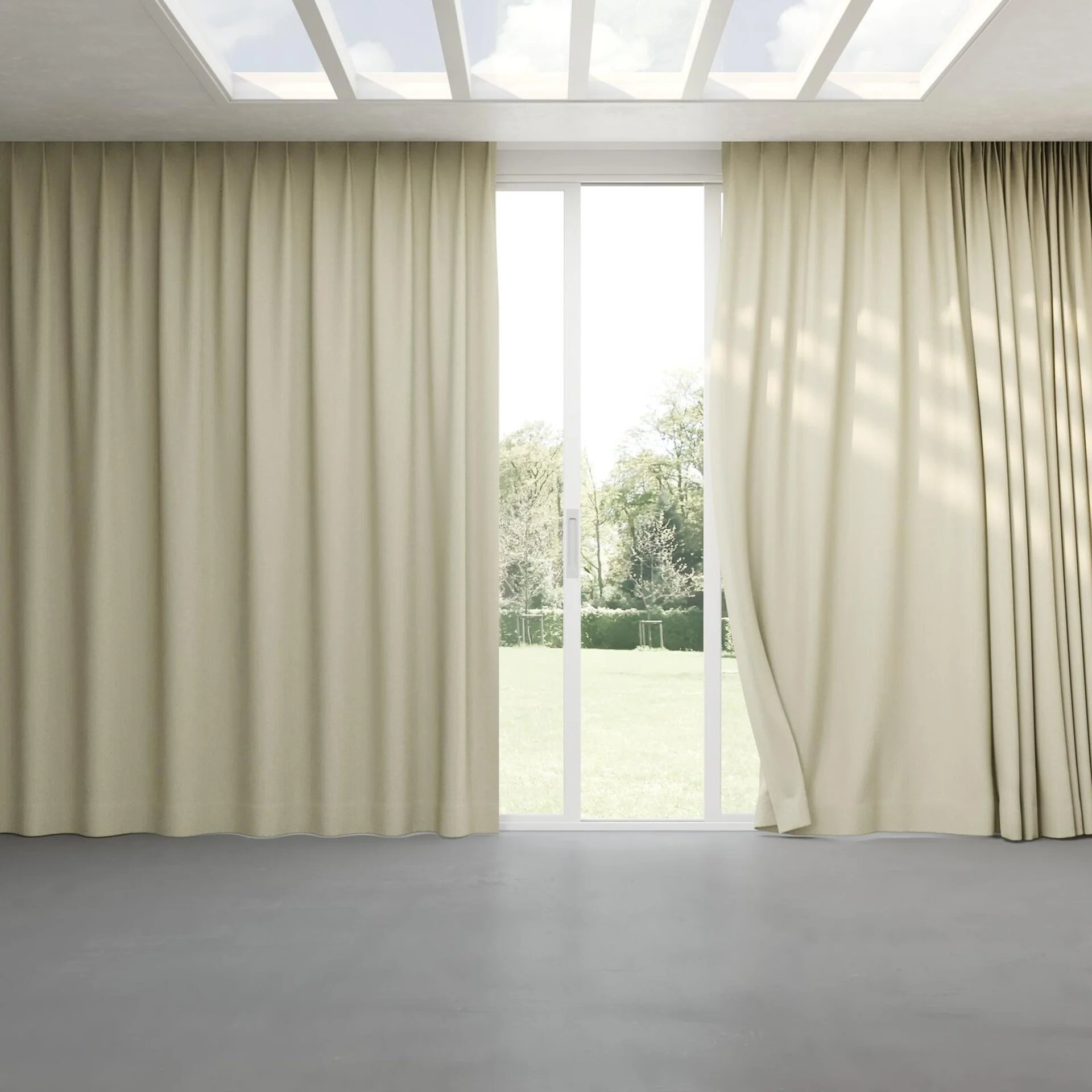 Full view of Northstar Bone, pinch pleat