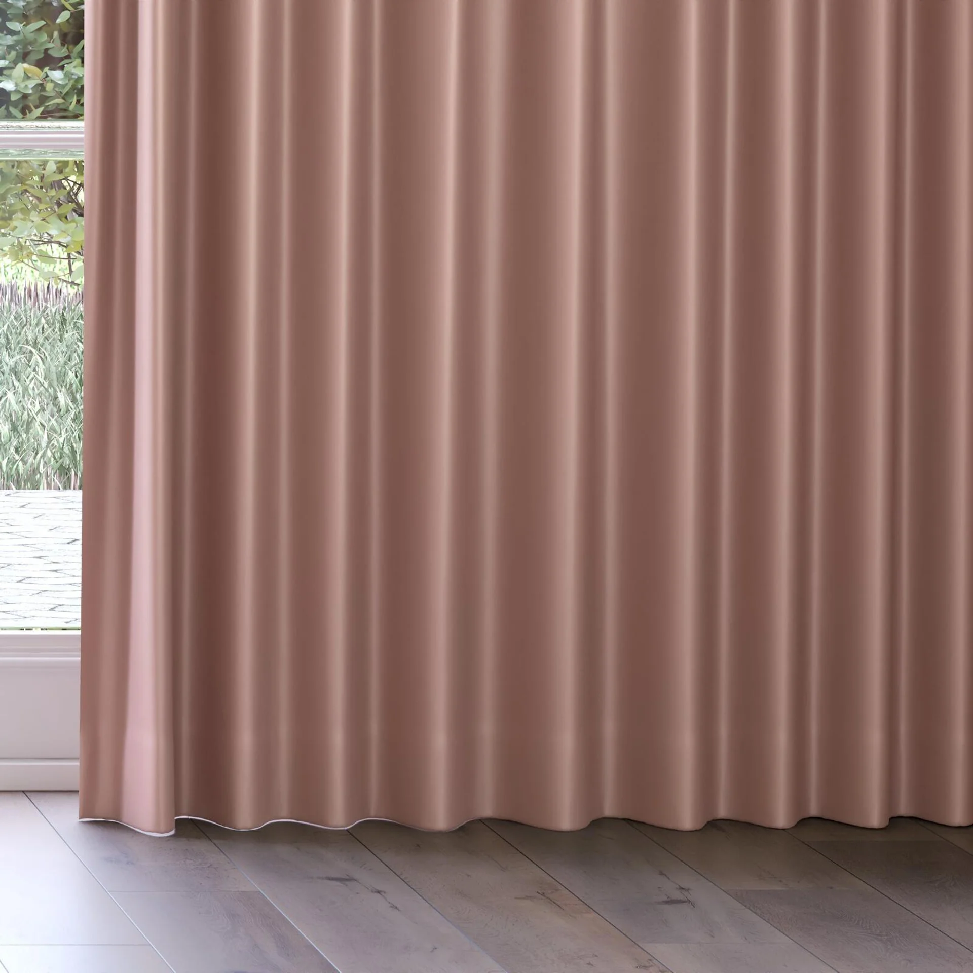 Bottom view of Sleek Cameo, on curtain rail