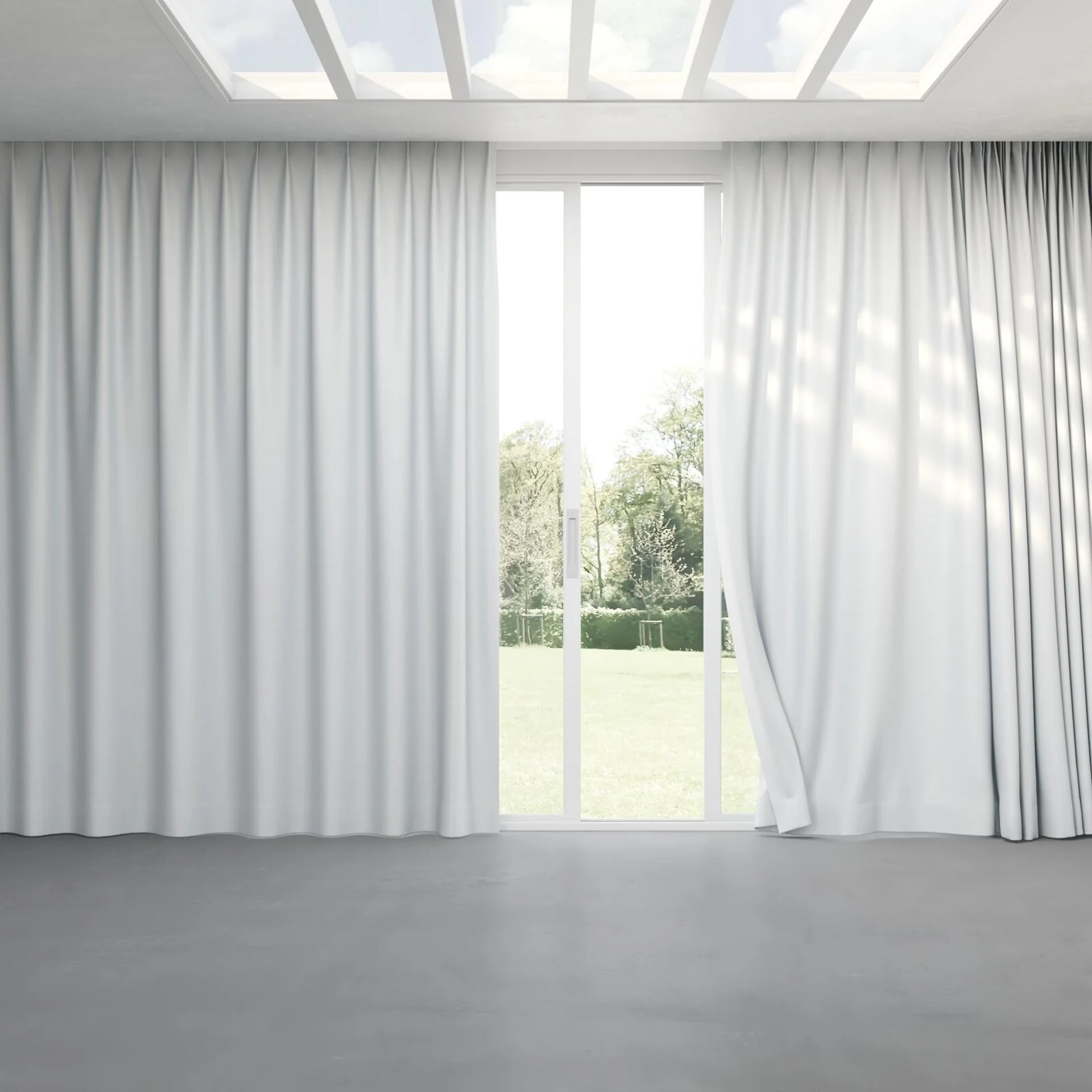 Full view of Re-Vive Aluminium, pinch pleat