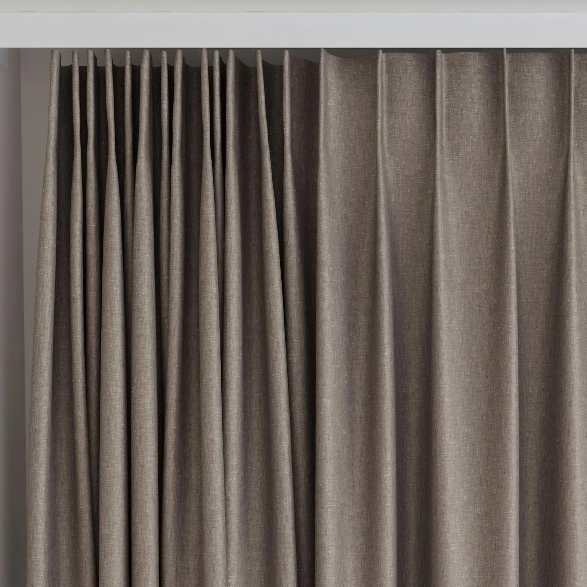 Top view of Kyoto Truffle, on curtain rail