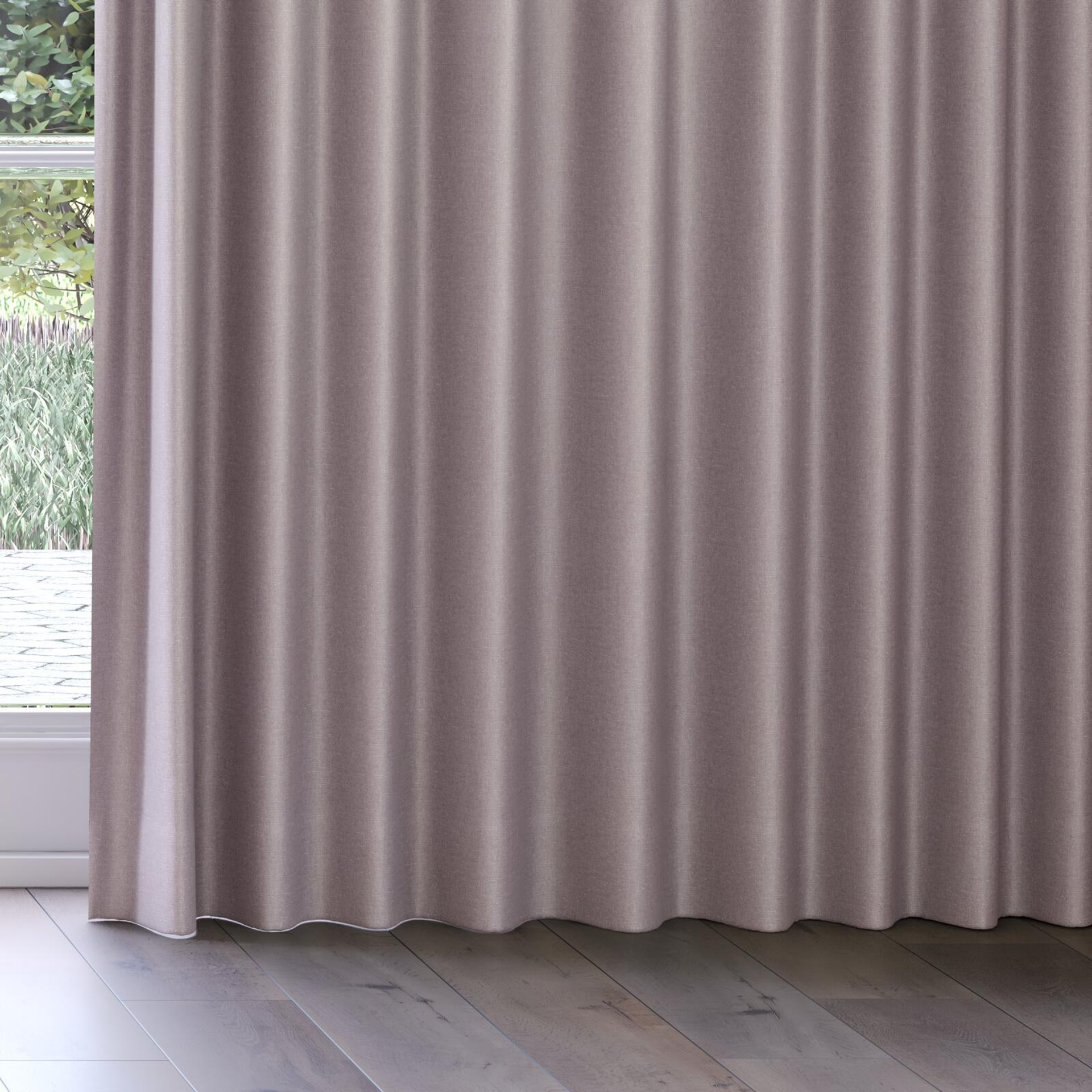 Bottom view of Tonga Pewter, on curtain rail