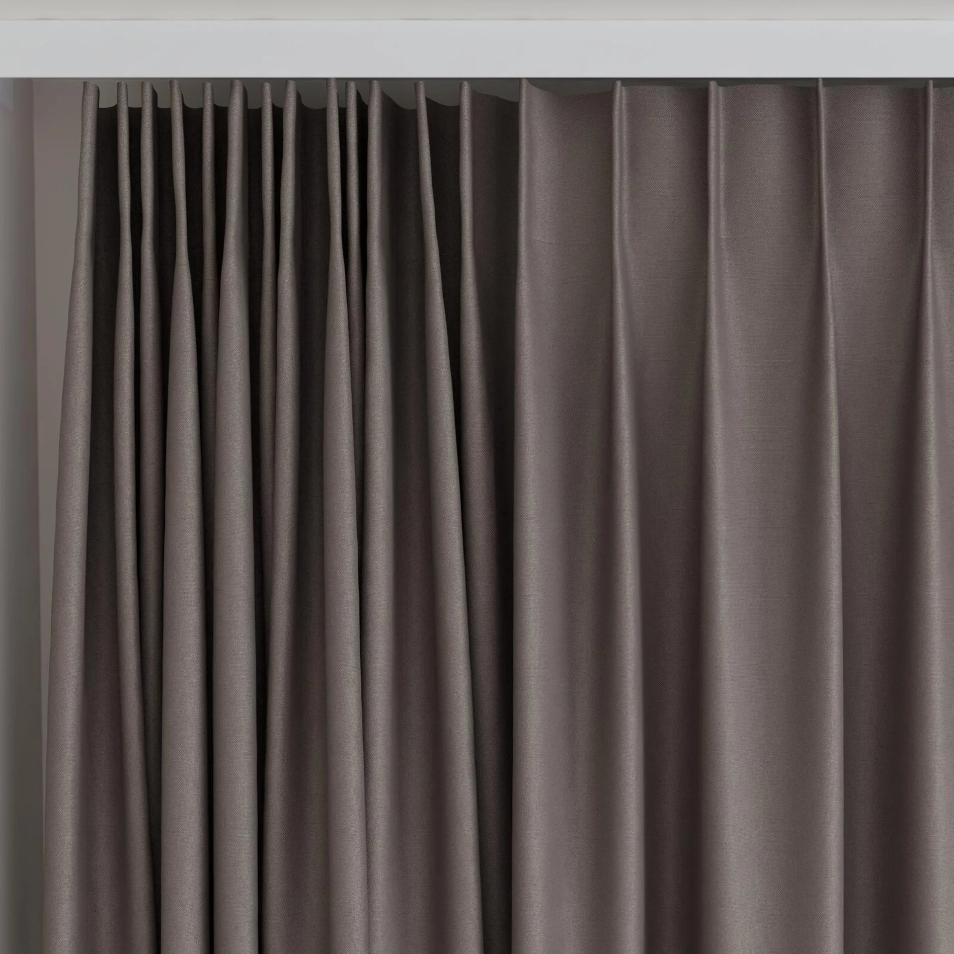 Top view of Woolskin Slate, on curtain rail