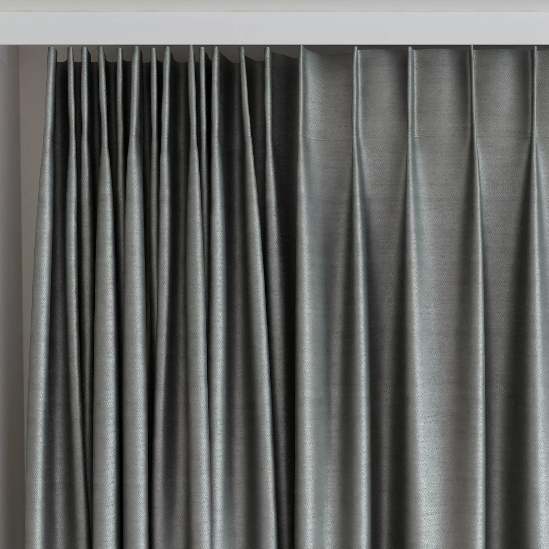 Top view of Zircon Shark, on curtain rail