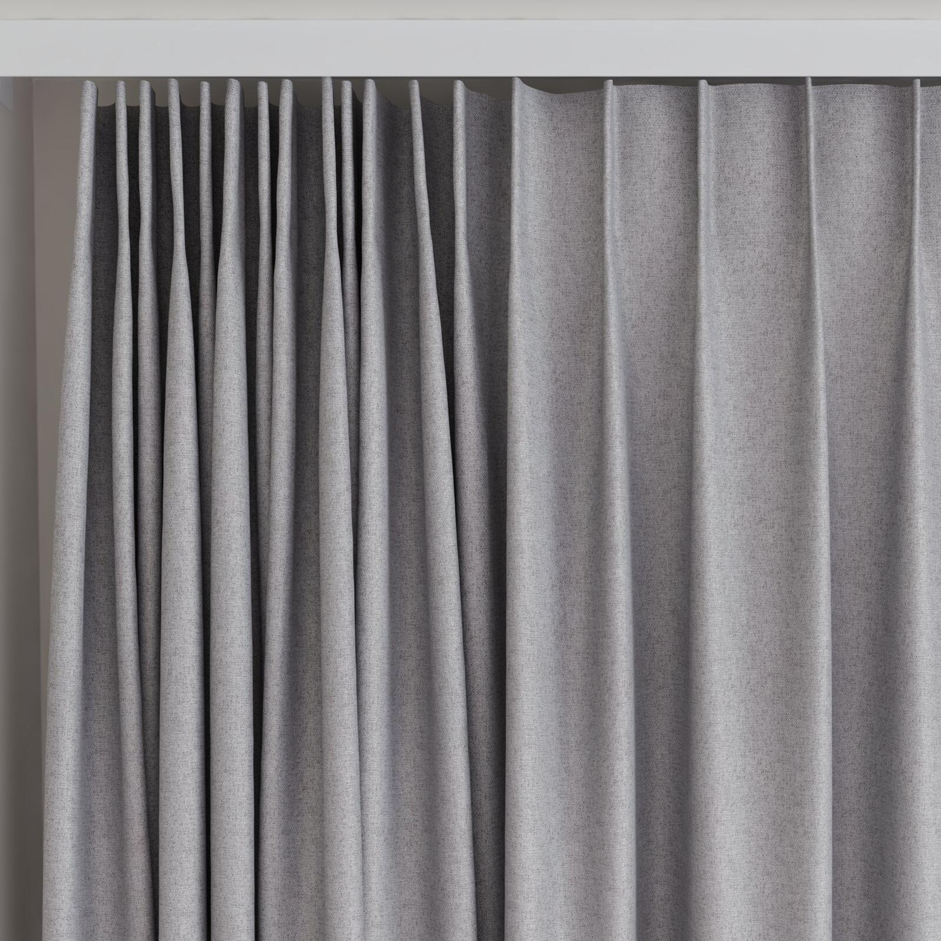Top view of Liberate Slate, on curtain rail