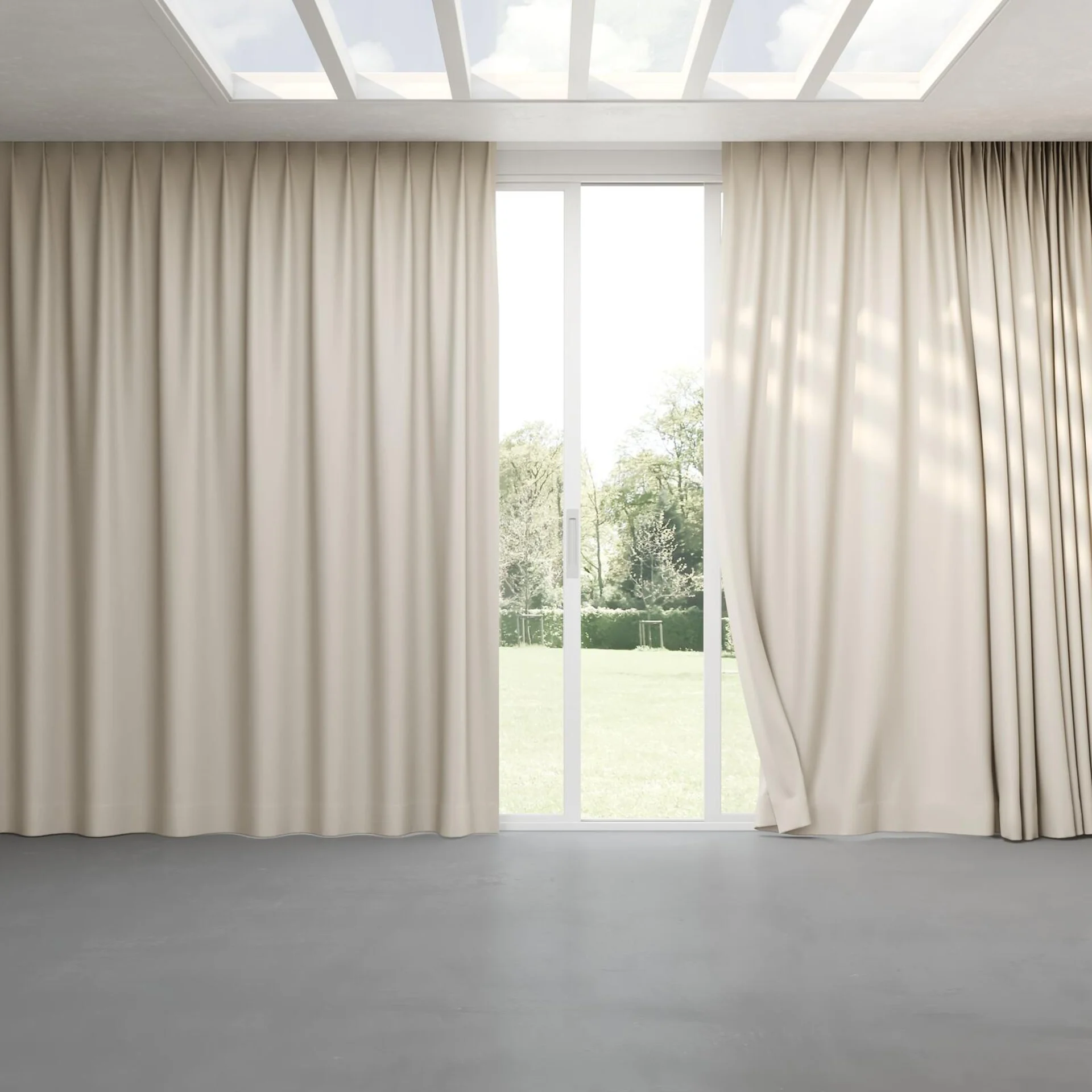 Full view of Kidglove Antique, pinch pleat