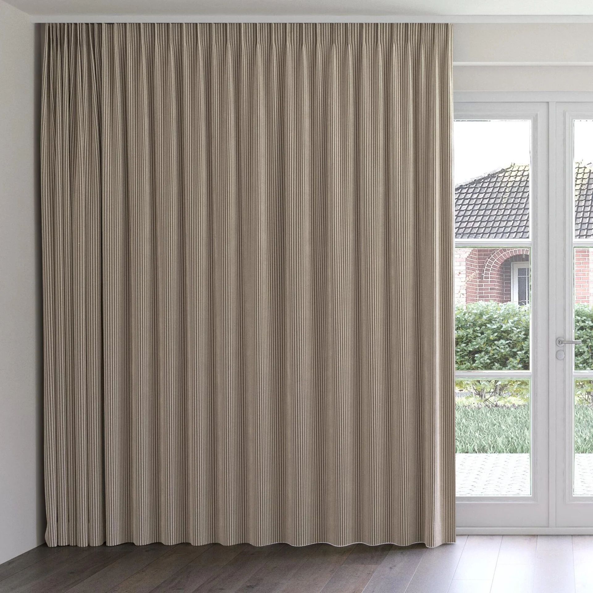 Front view of Embrace Stucco, on curtain rail