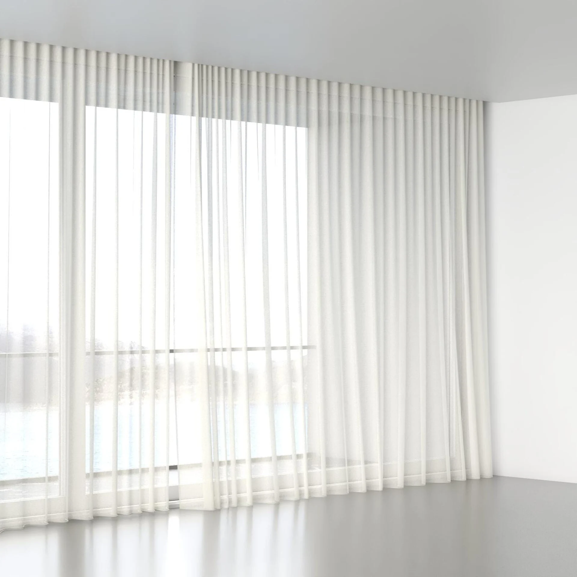 Full view of Alcova Flax, wave pleat