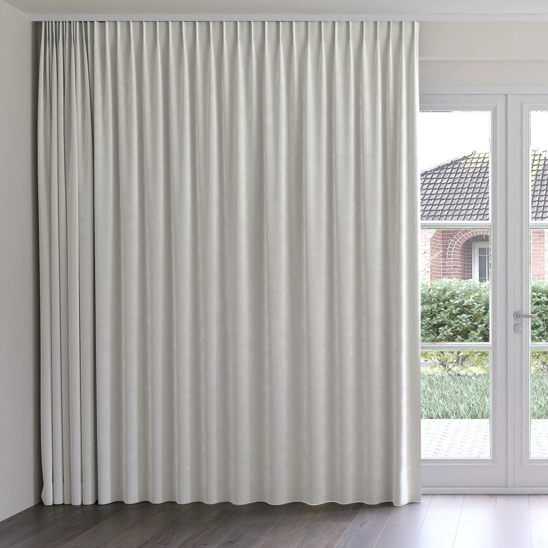 Front view of Verbier Pebble, on curtain rail