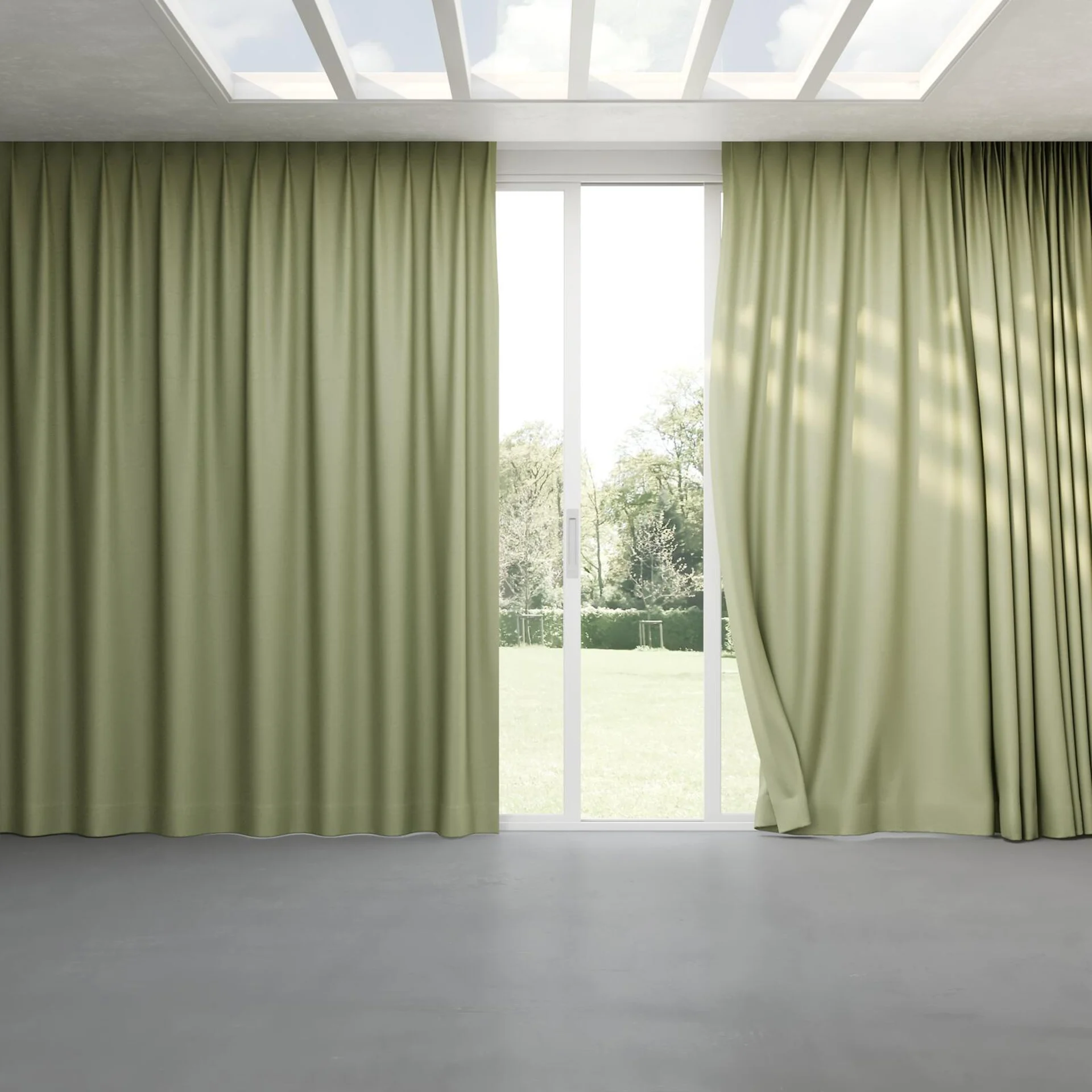 Full view of Brugge Laurel, pinch pleat