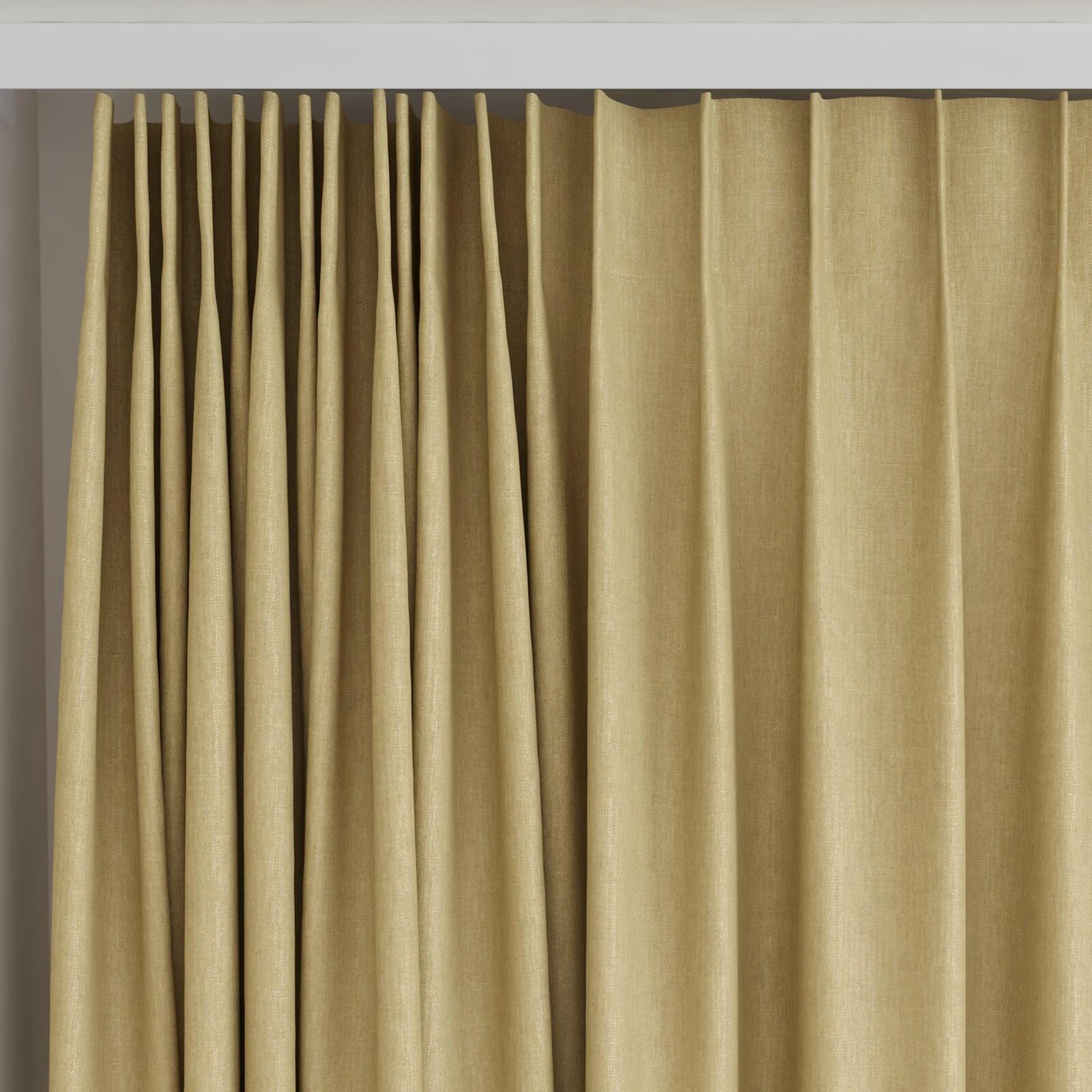 Top view of Rover Jute, on curtain rail