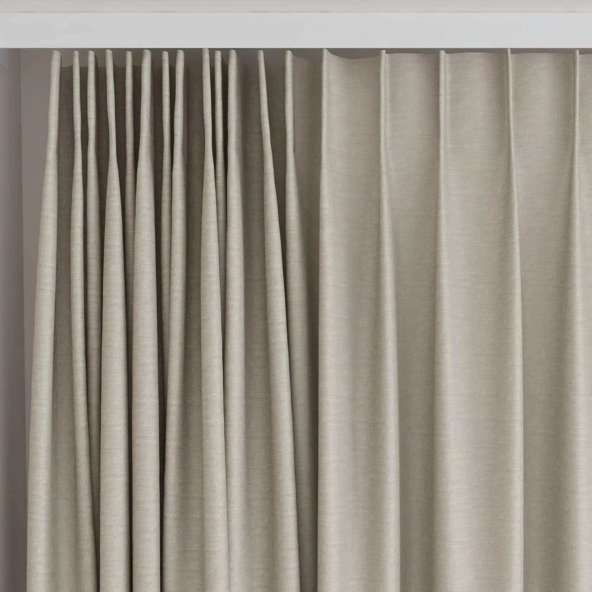 Top view of Kyoto Pebble, on curtain rail