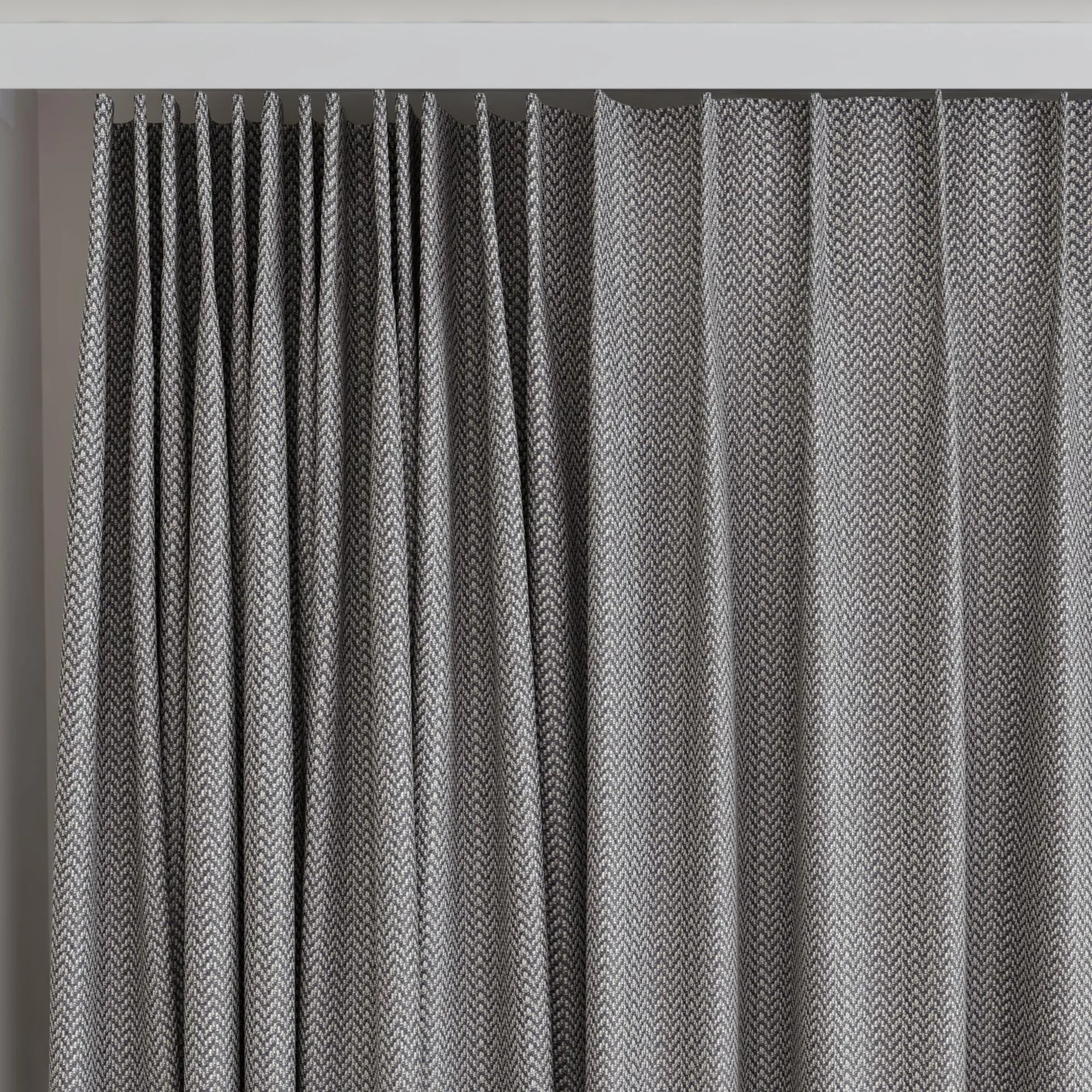 Top view of Iconji Dice, on curtain rail