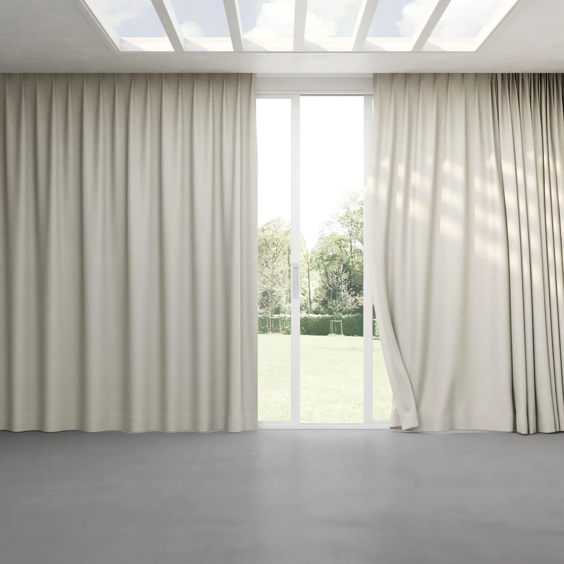 Full view of Casual Flint, pinch pleat