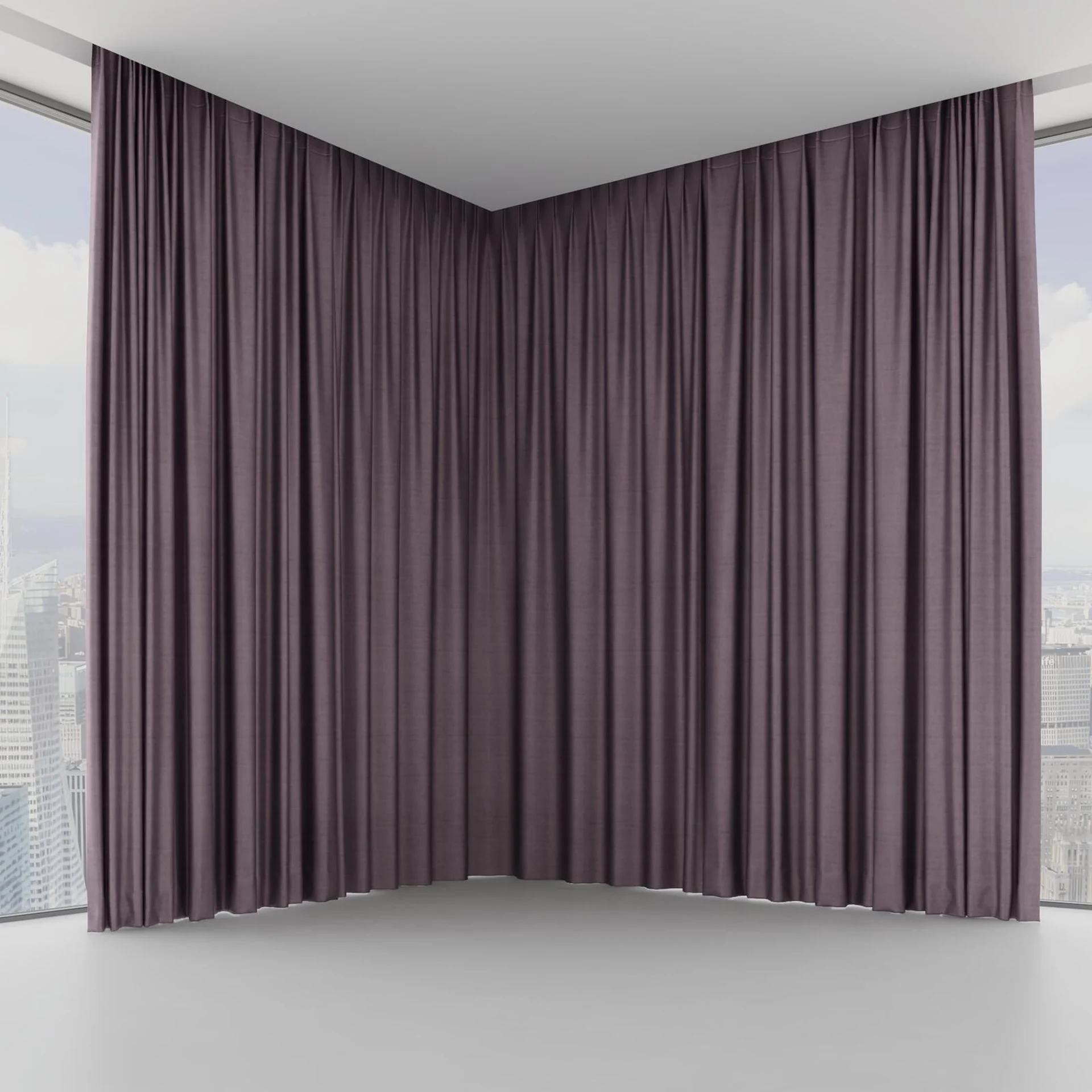Front view of Zircon Plum, on hidden rail