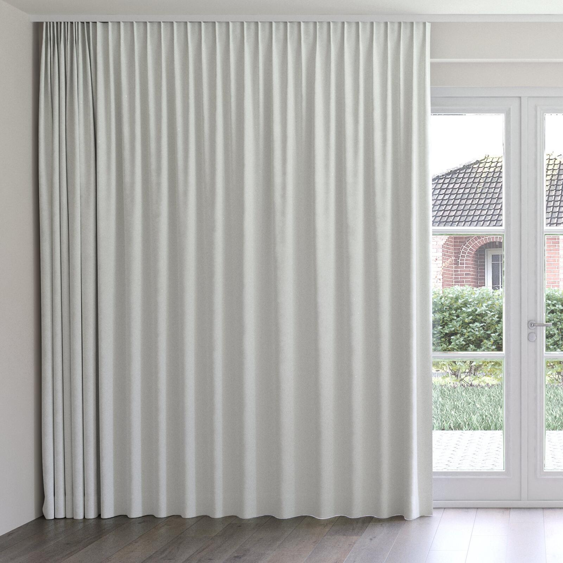 Front view of Moon Snow, on curtain rail