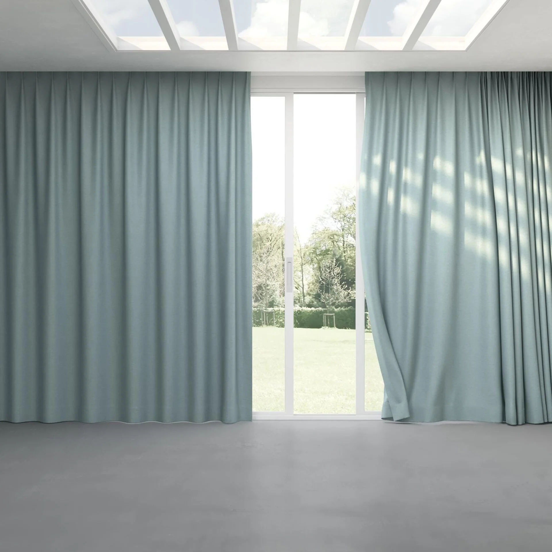 Full view of Colourwash Eco Mineral, pinch pleat