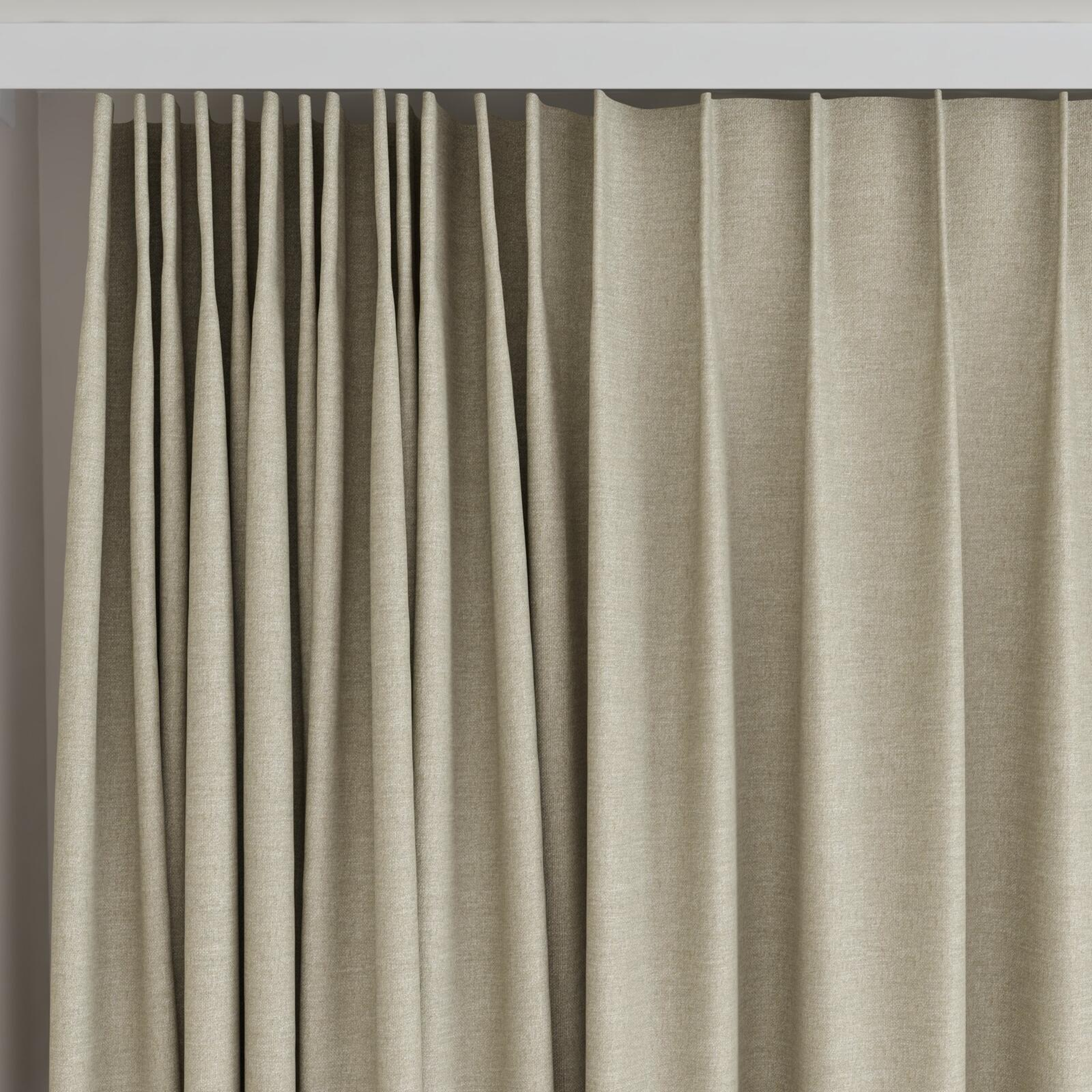 Top view of Casual Cement, on curtain rail