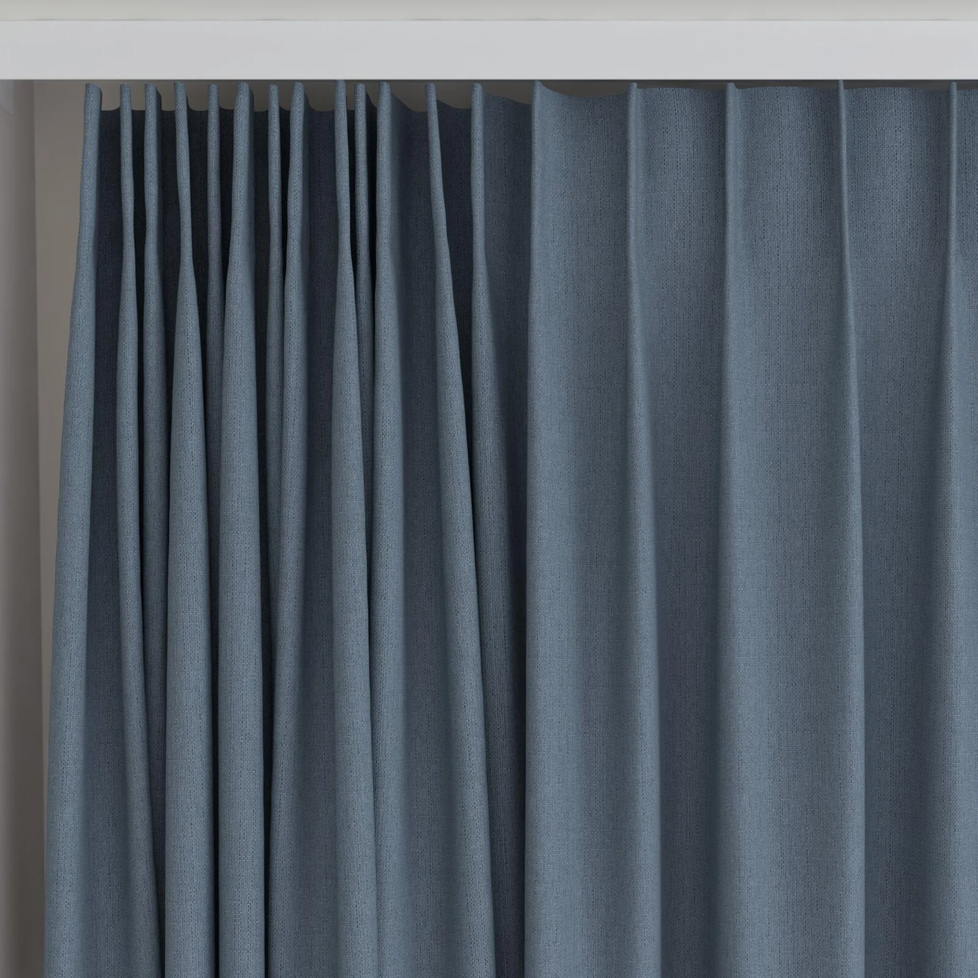 Top view of Darkness Stellar, on curtain rail