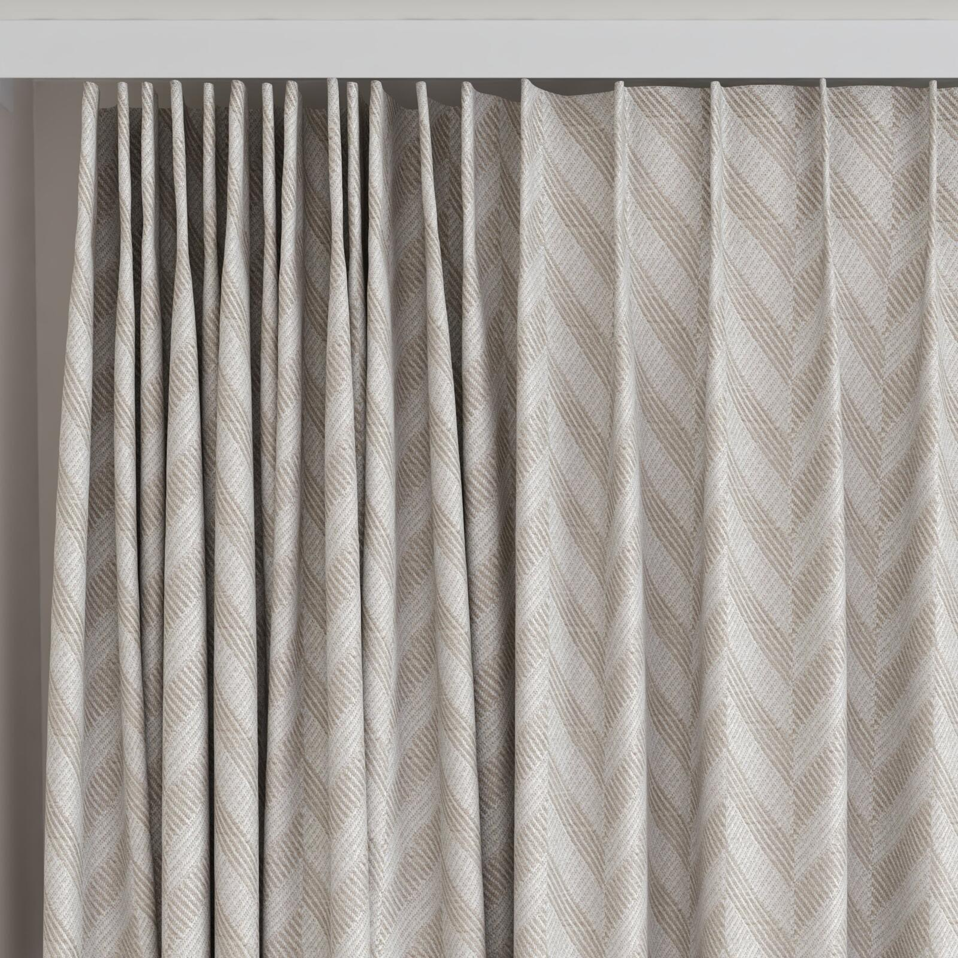 Top view of Lupine Earth, on curtain rail