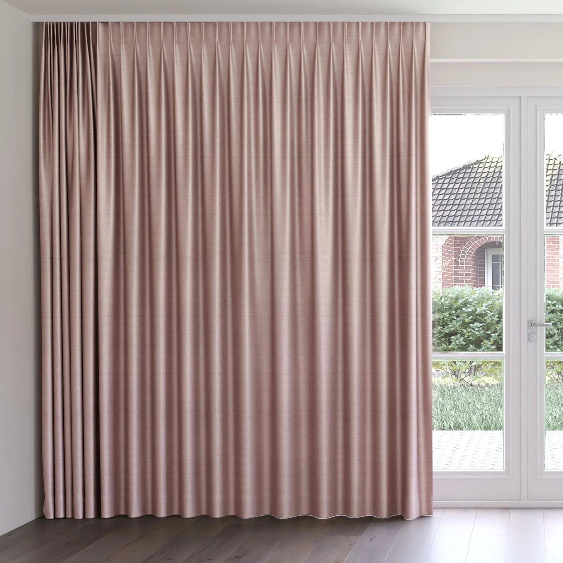 Front view of Zircon Boudoir, on curtain rail