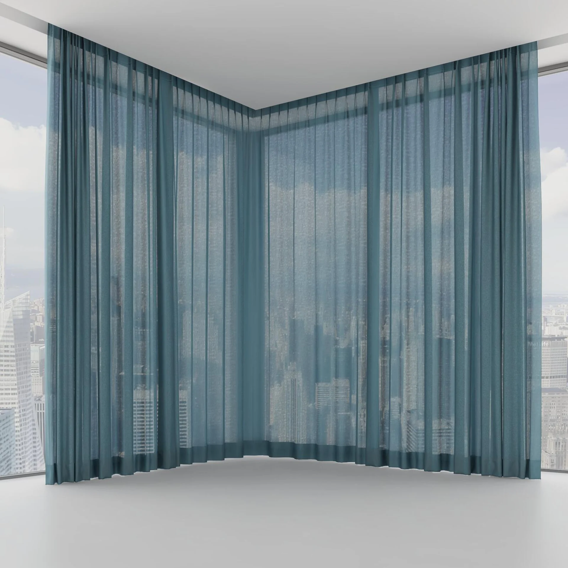 Front view of Linen Sanctuary, on hidden rail