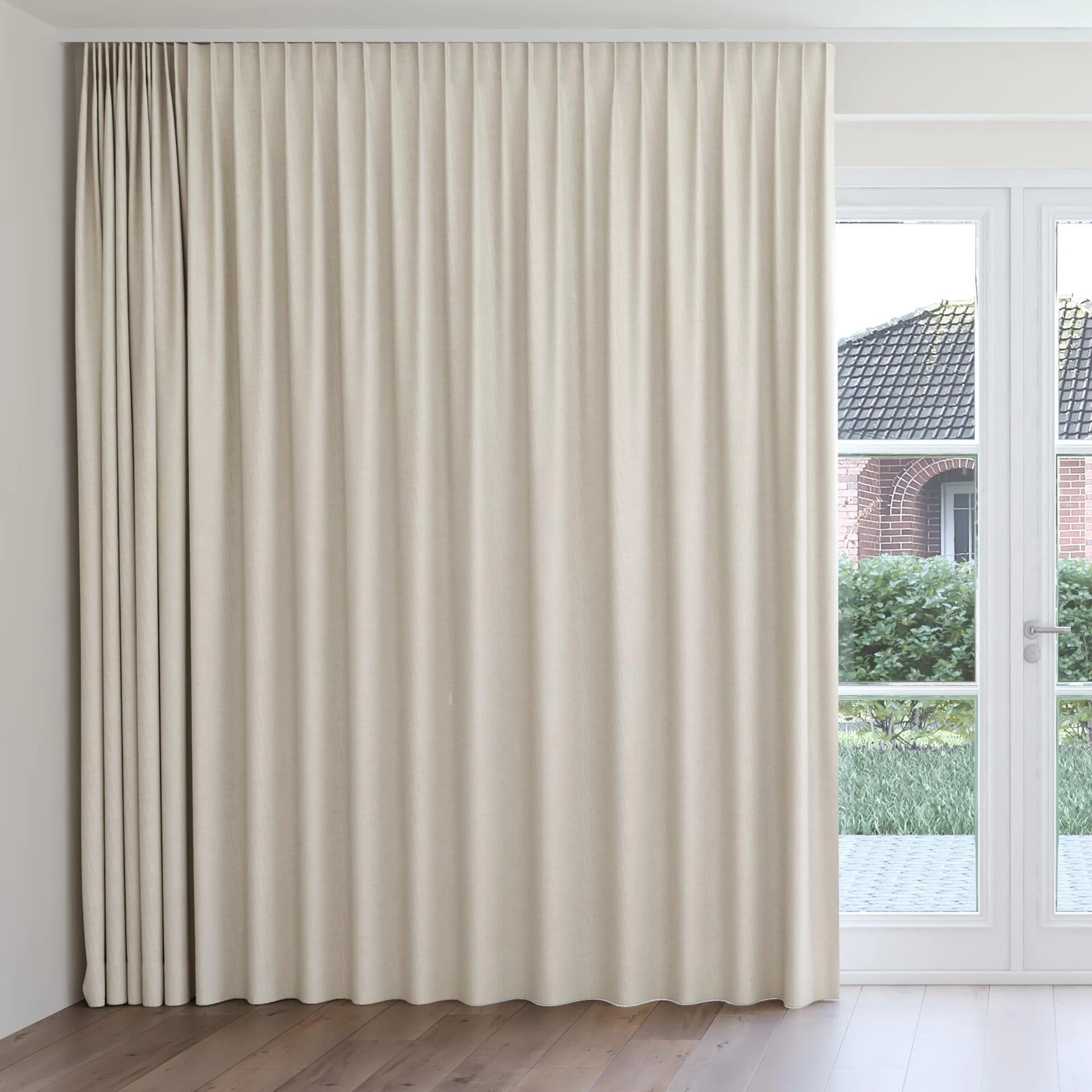Front view of Casual Desert, on curtain rail
