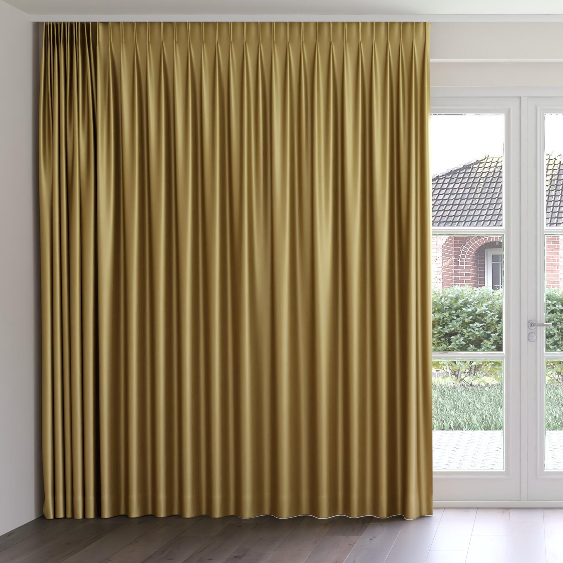 Front view of Mania Gold, on curtain rail