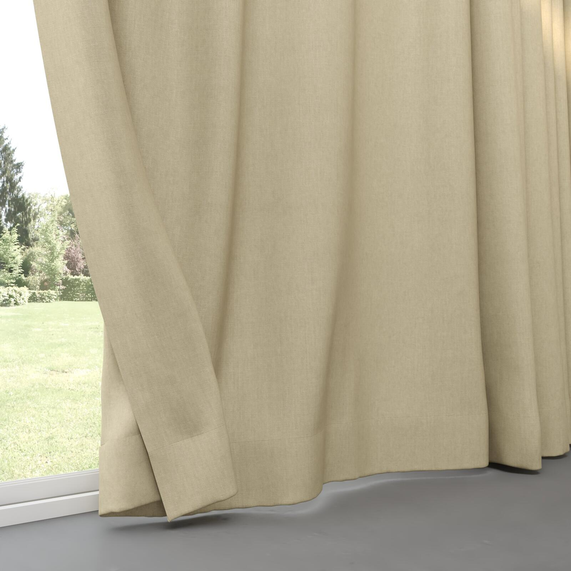 Bottom view of Rover Linen, pinch pleat