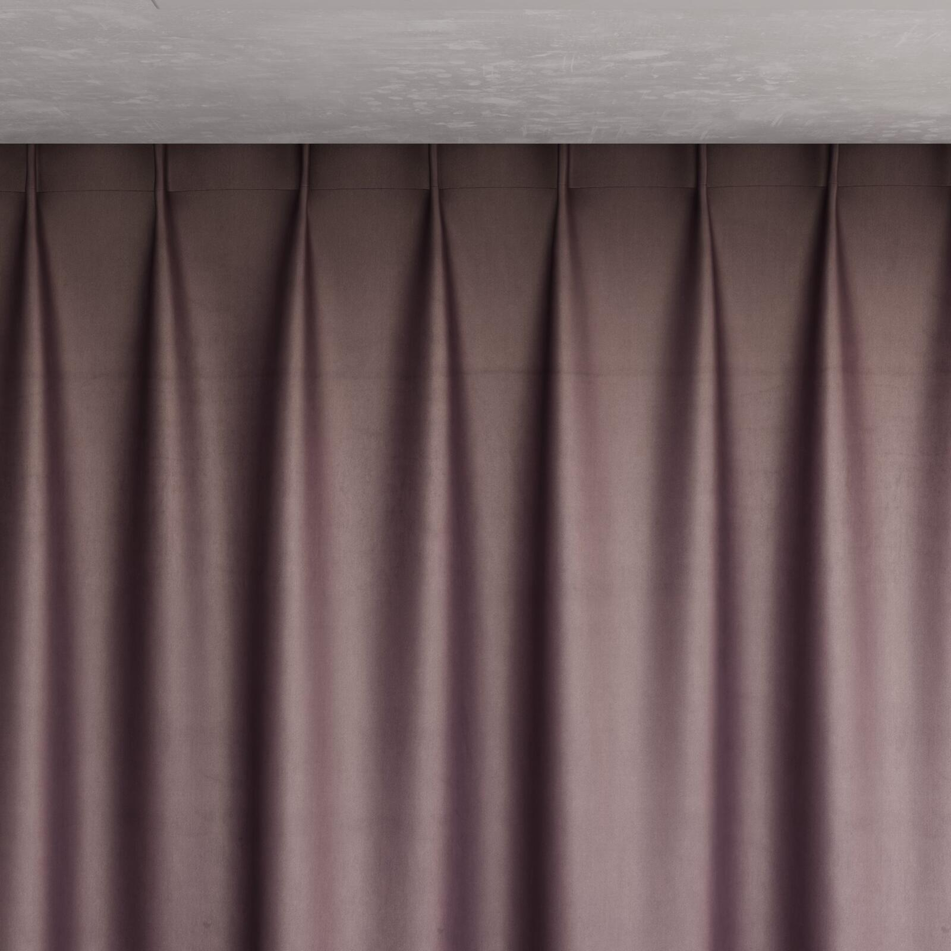 Top view of Warlock Mauve, pinch pleat