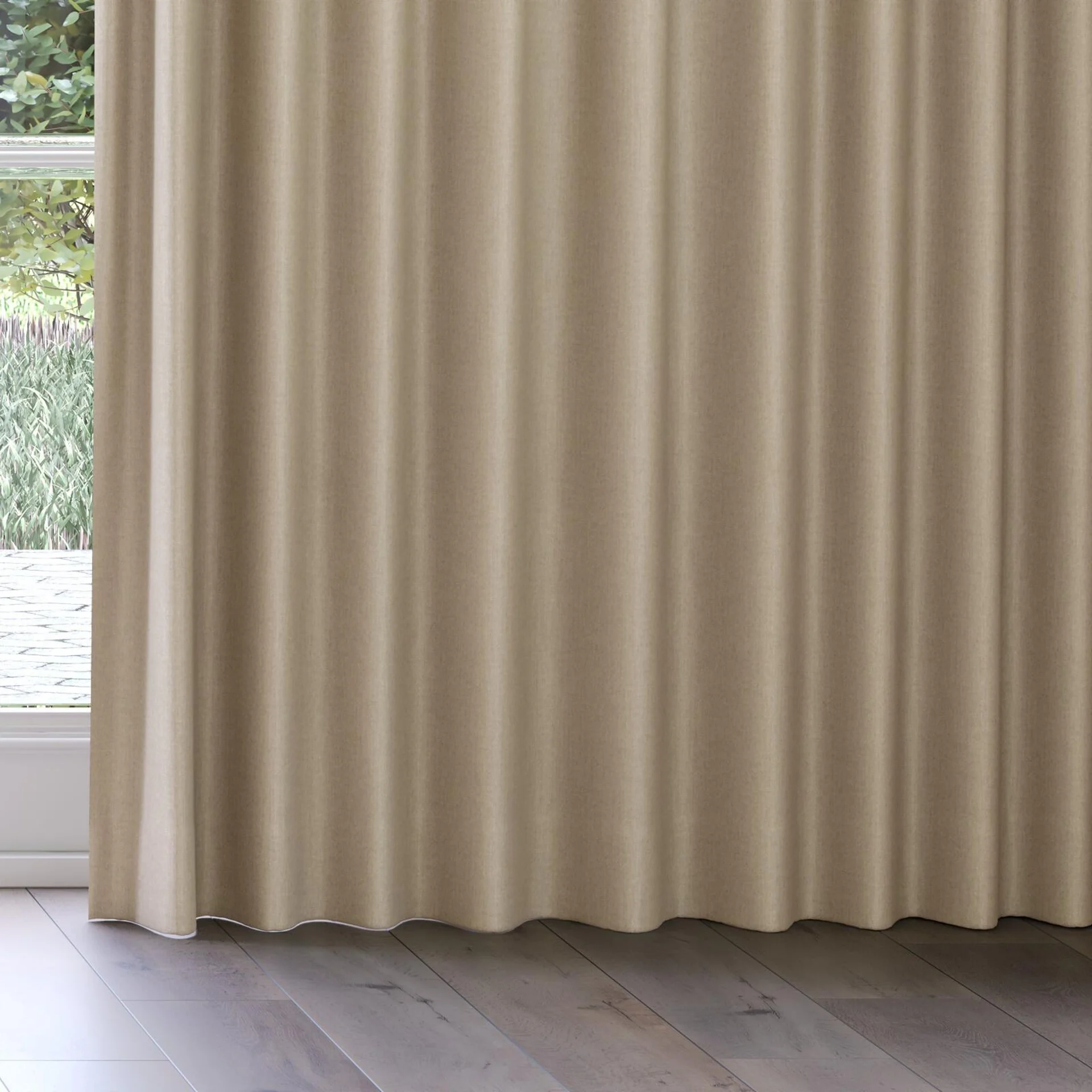 Bottom view of Cushy Putty, on curtain rail