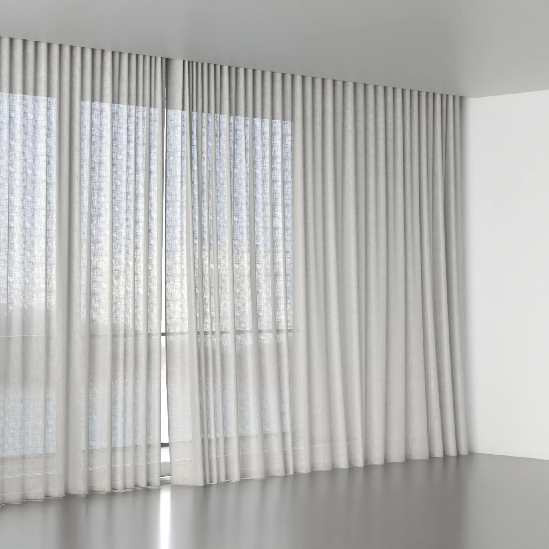 Full view of Charanga Ivory, wave pleat