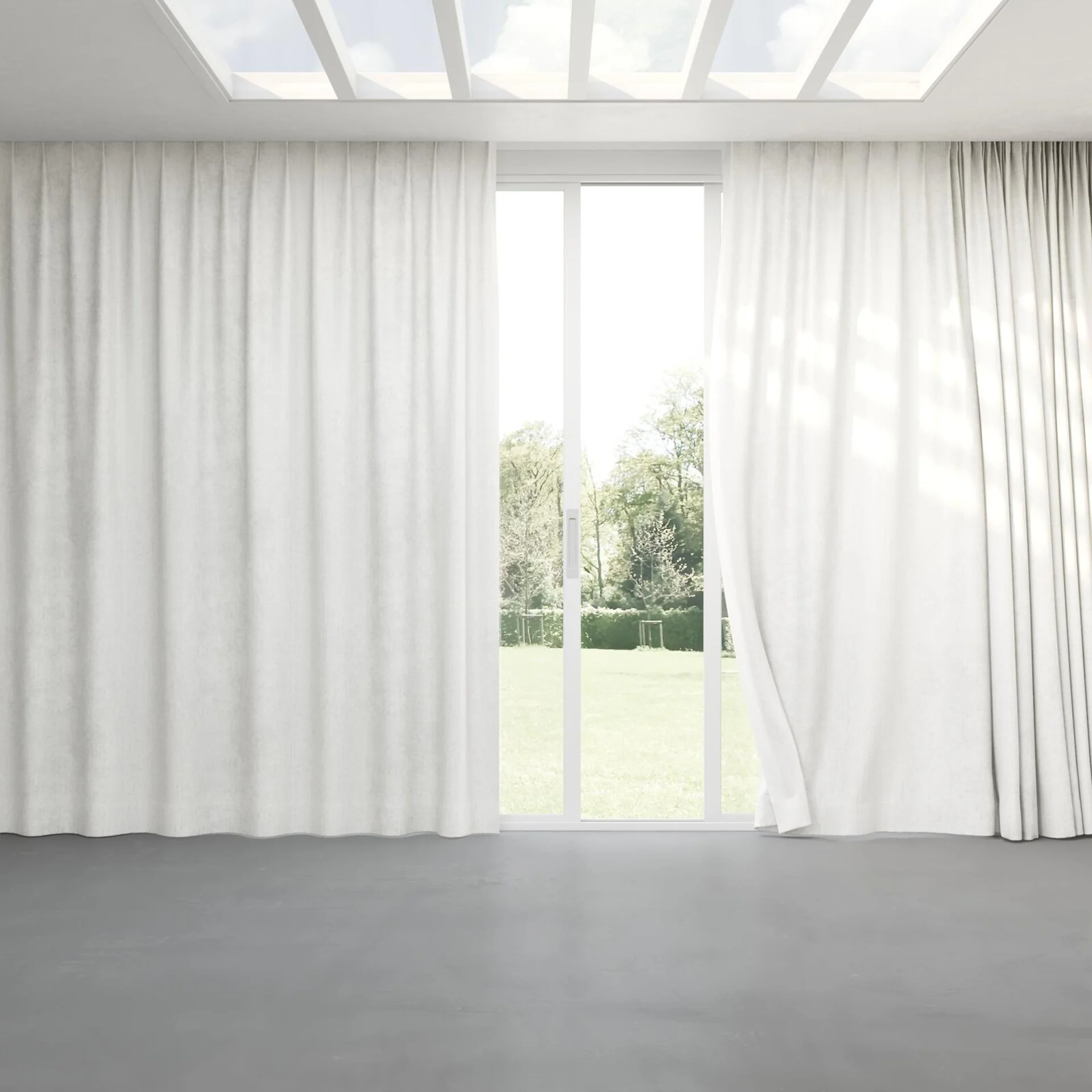 Full view of Hug Swan, pinch pleat