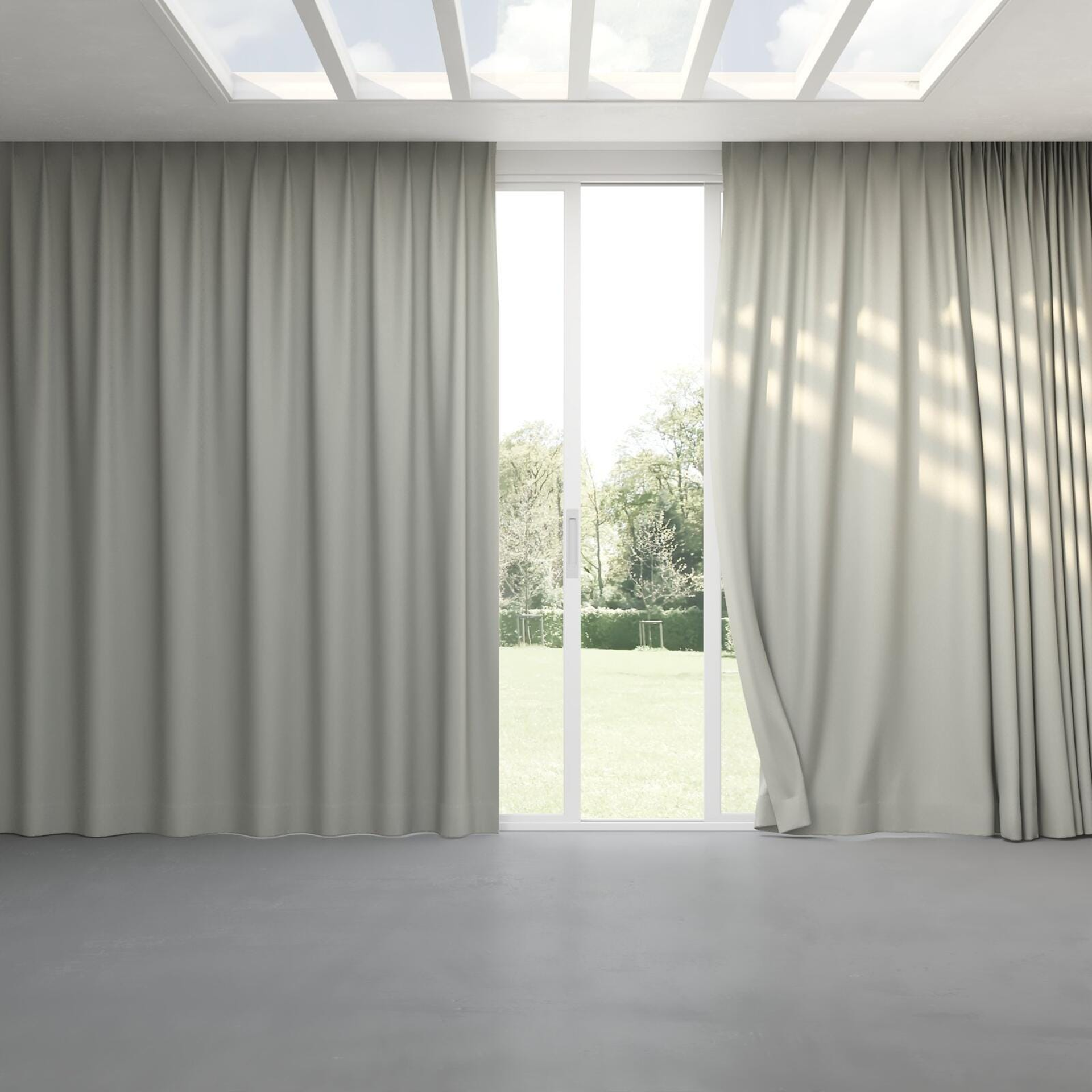 Full view of Dream Weaver 300 Flint, pinch pleat