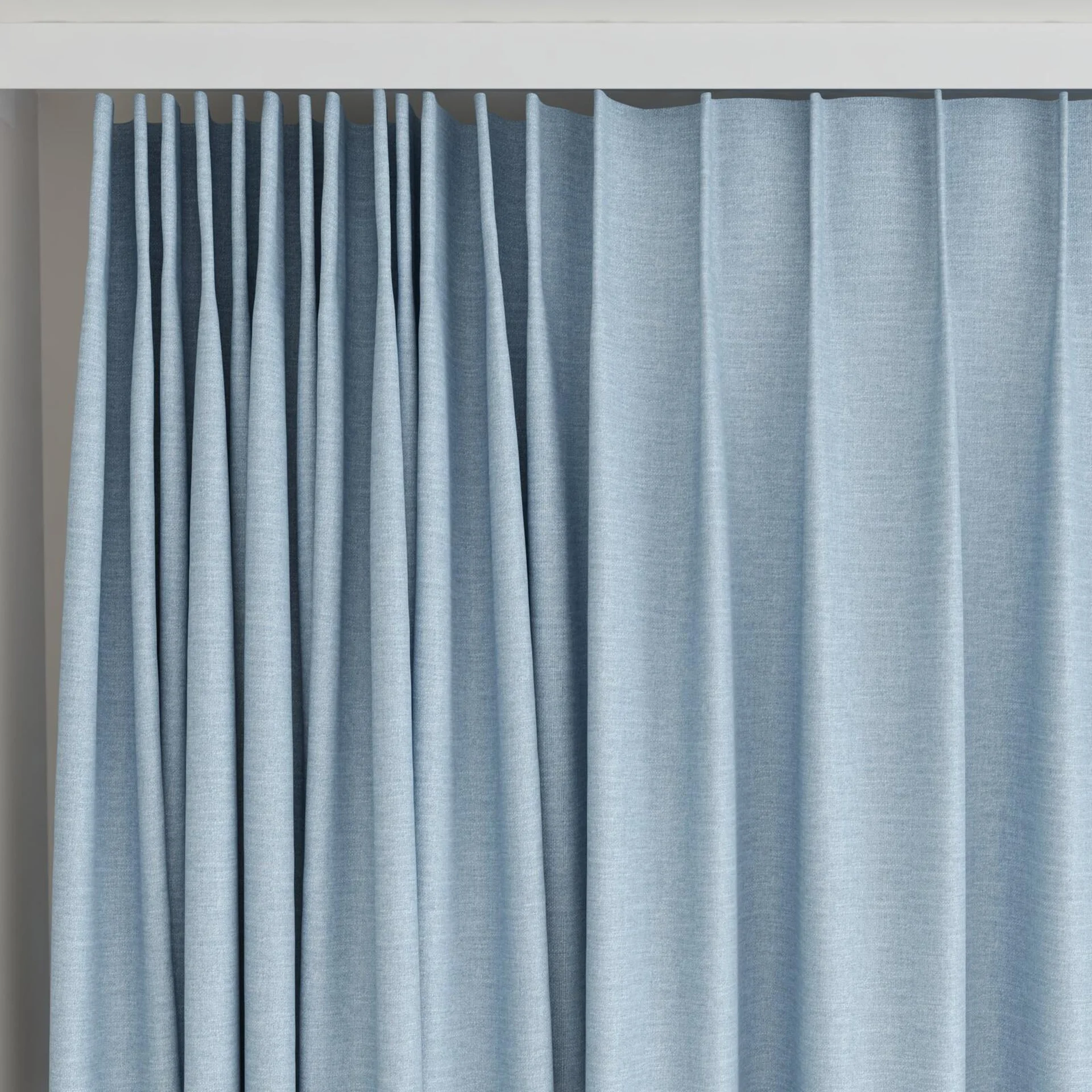 Top view of Casual Horizon, on curtain rail